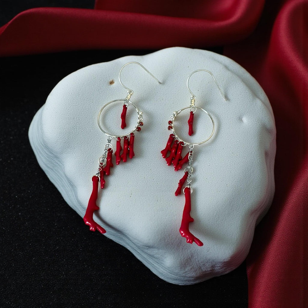 Crimson Reef Earrings – Oceanic Glam Collection