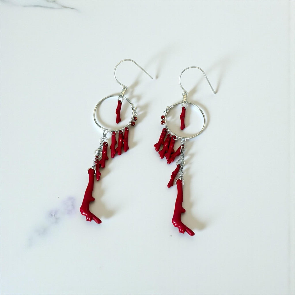 Crimson Reef Earrings – Oceanic Glam Collection