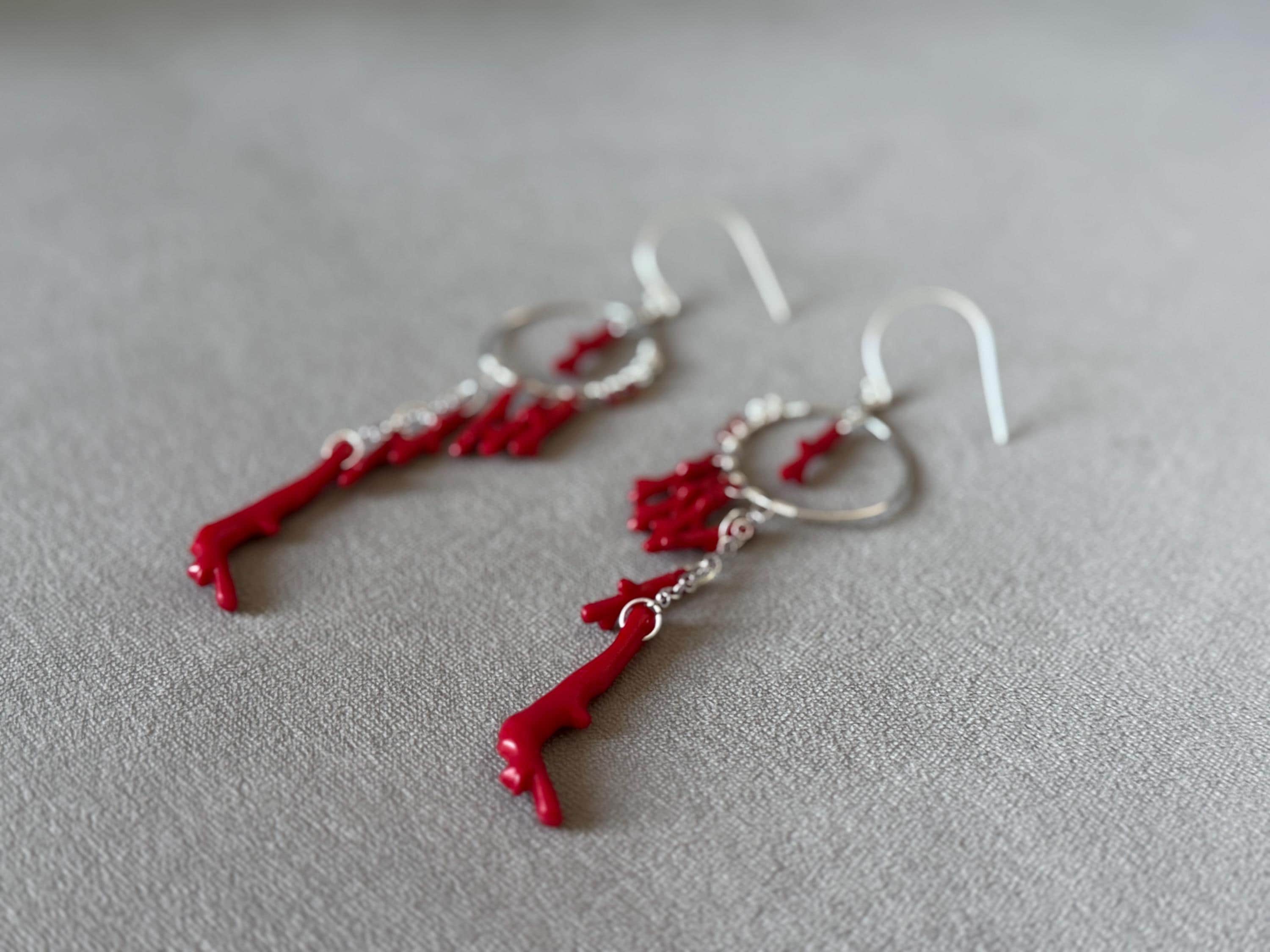 Crimson Reef Earrings – Oceanic Glam Collection