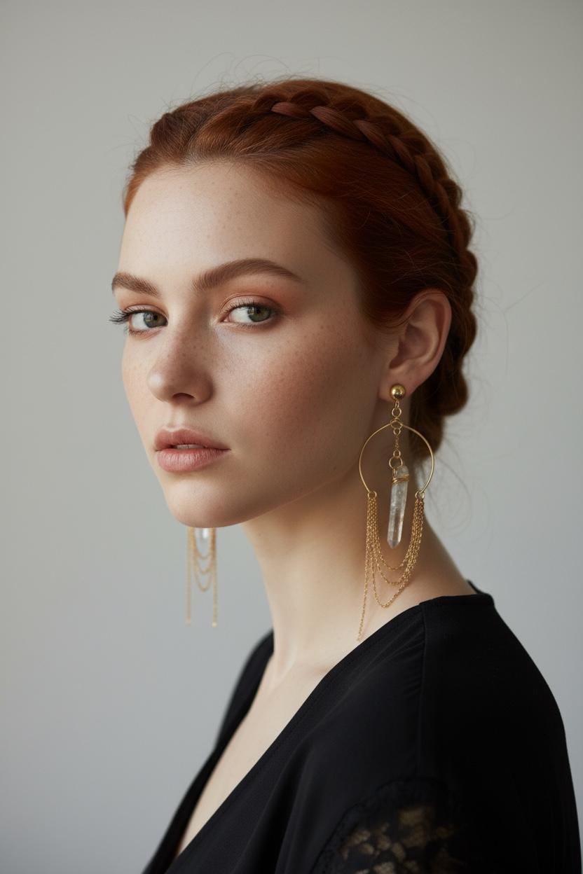 Golden Aura Milky Quartz Earrings