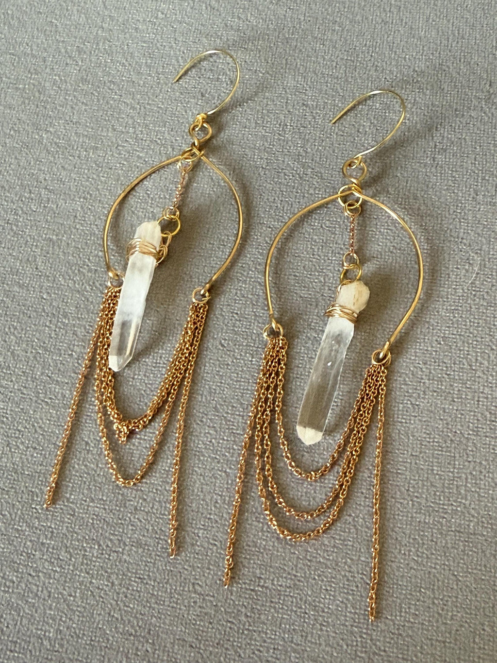 Golden Aura Milky Quartz Earrings