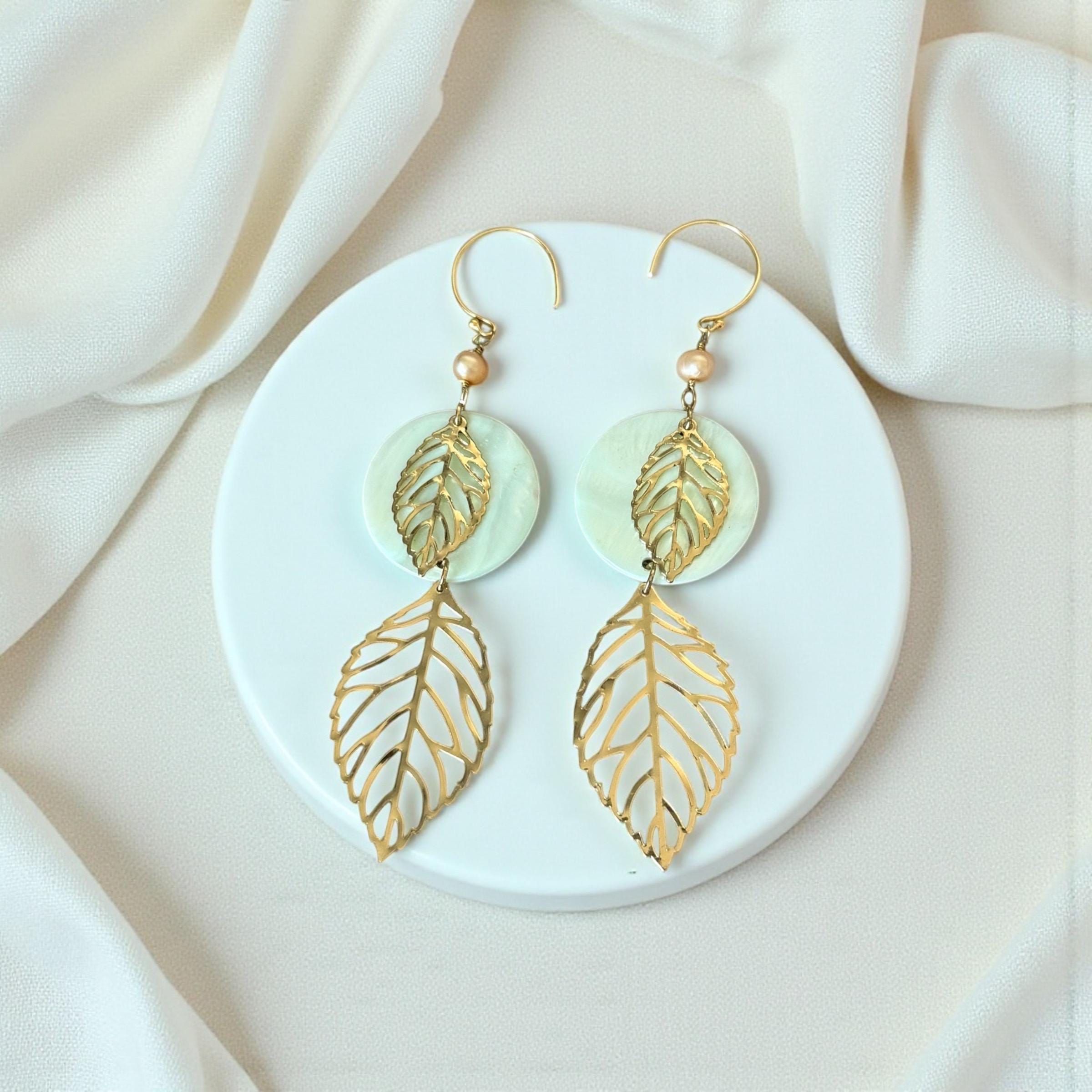 Golden Willow Drop Earrings