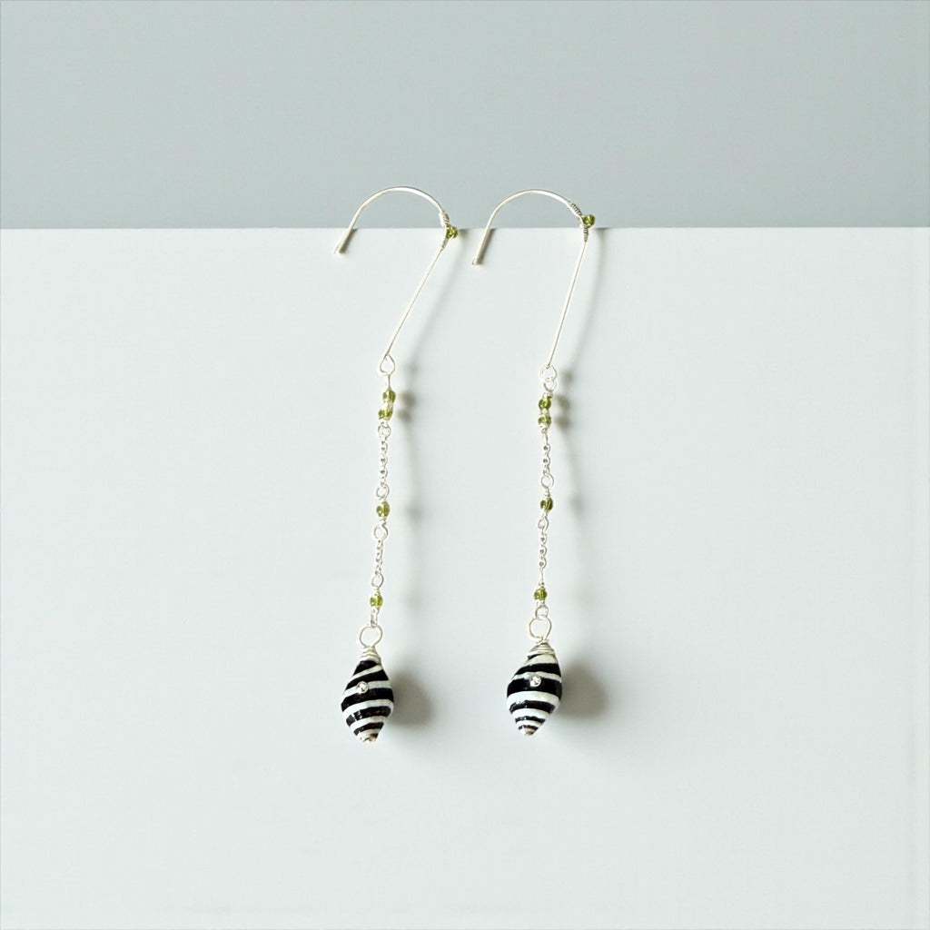 Striped Siren Drop Shell Earrings