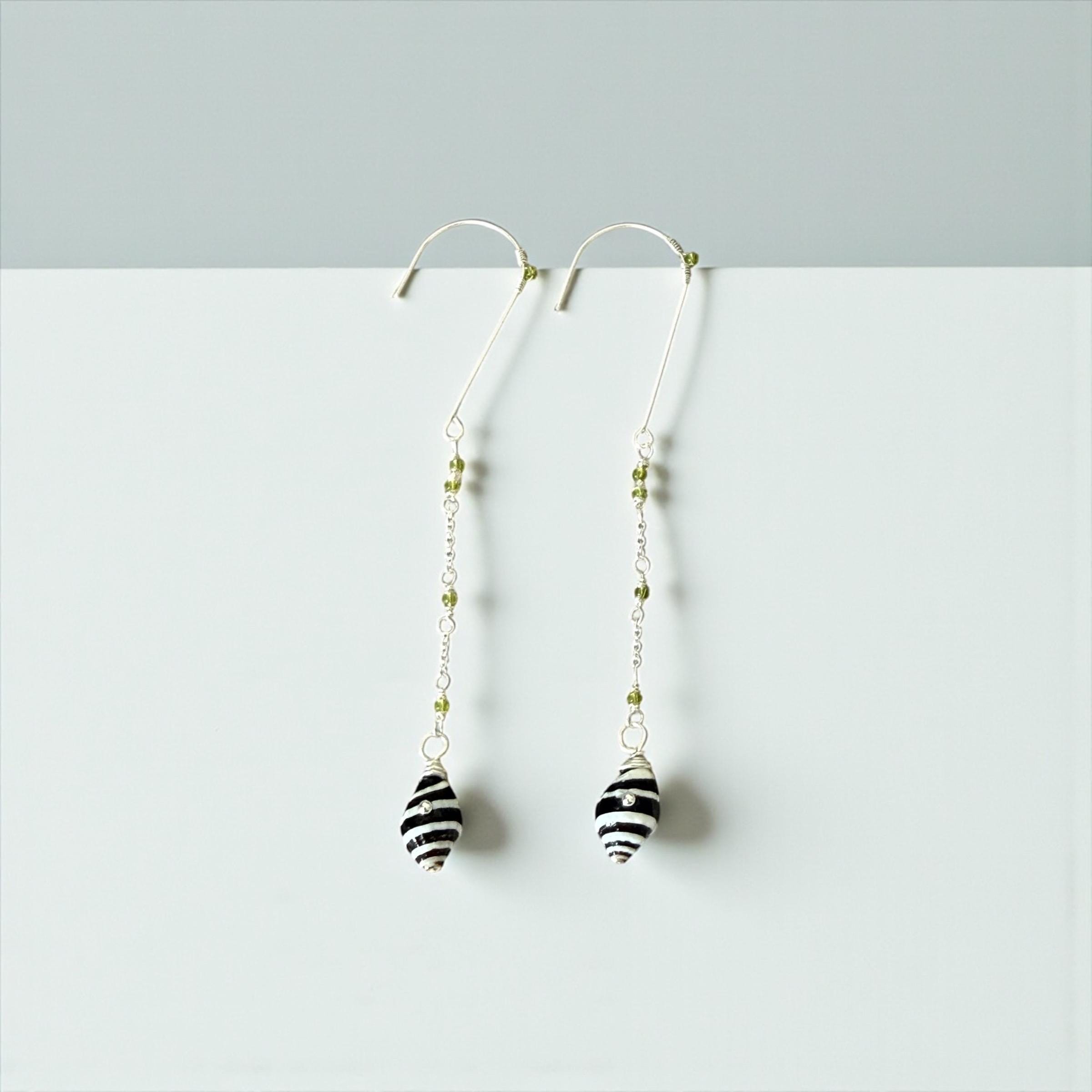 Striped Siren Drop Shell Earrings