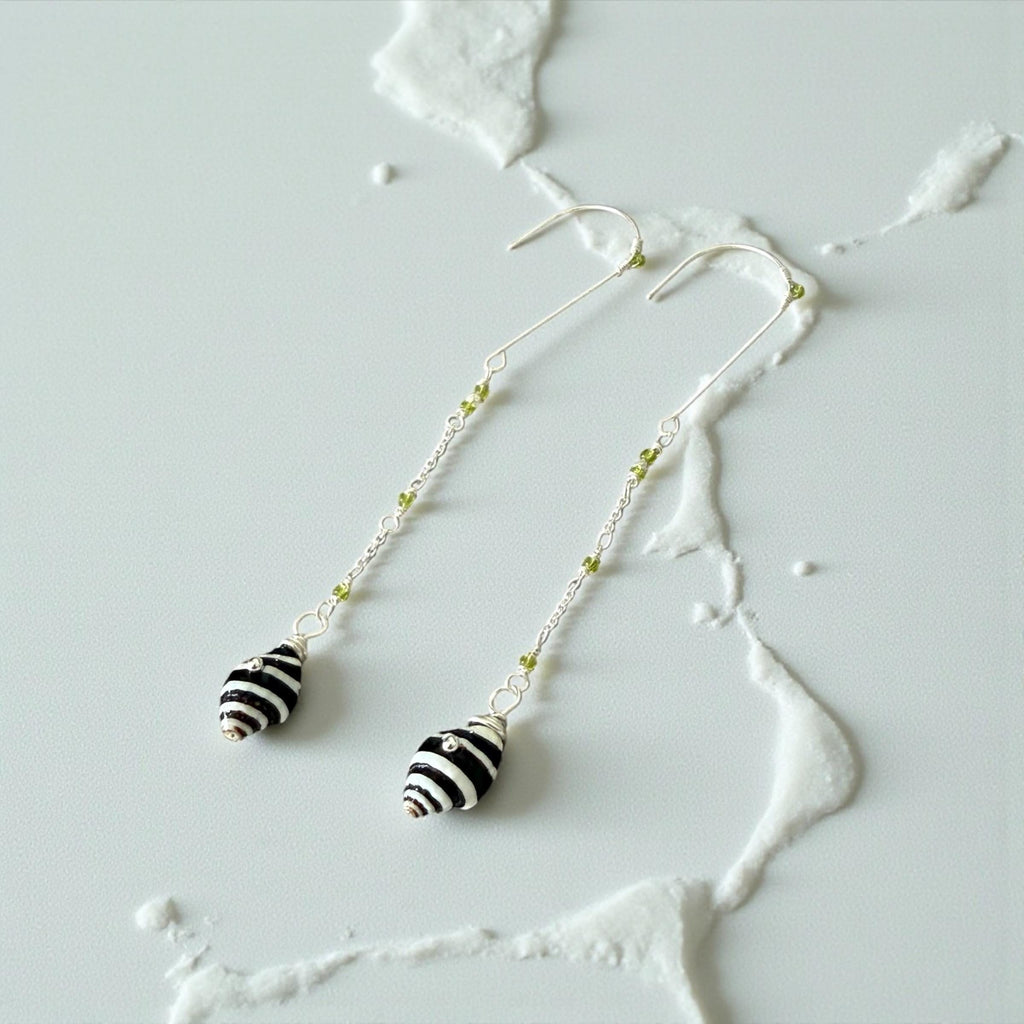 Striped Siren Drop Shell Earrings