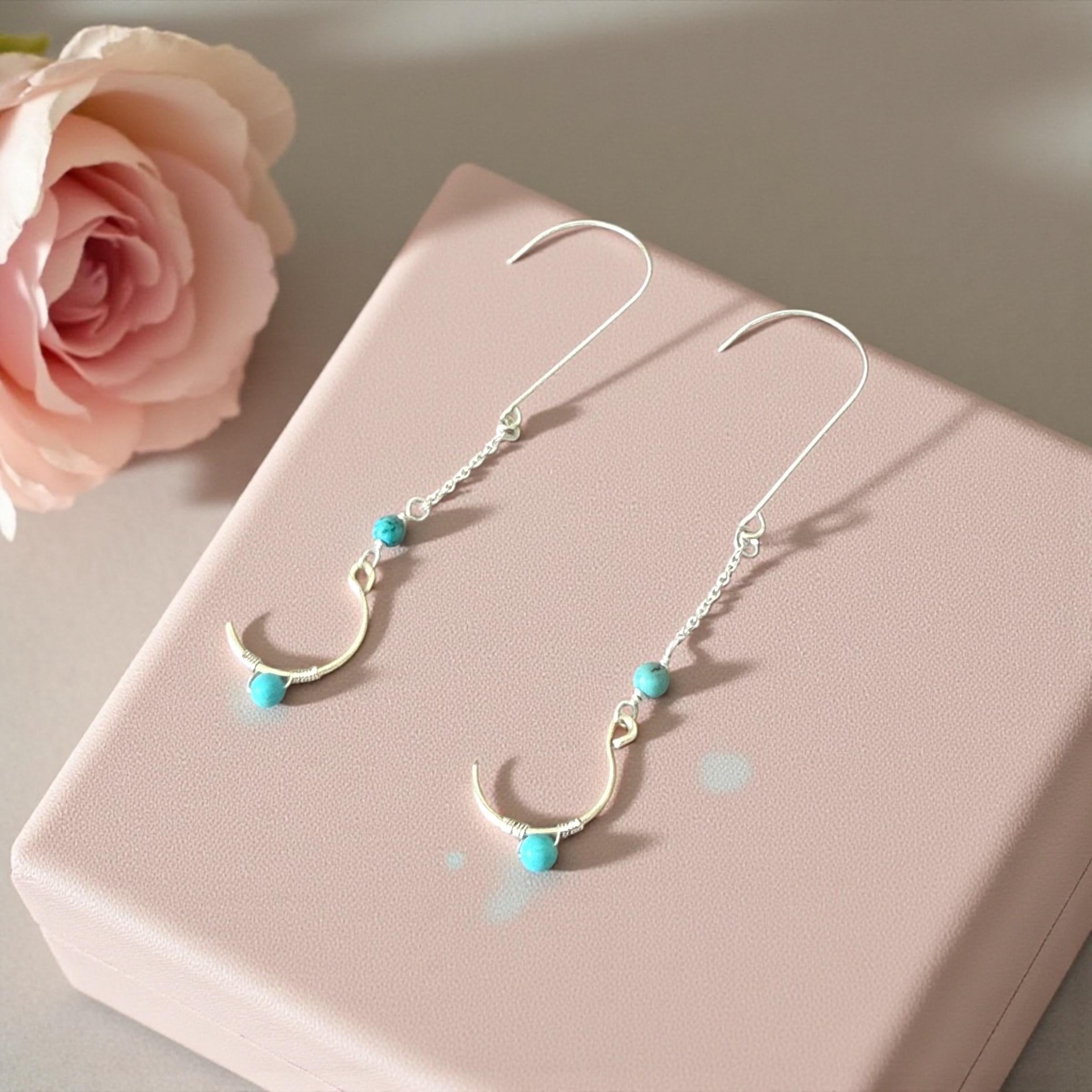 Coastal Crescent Drops Earrings