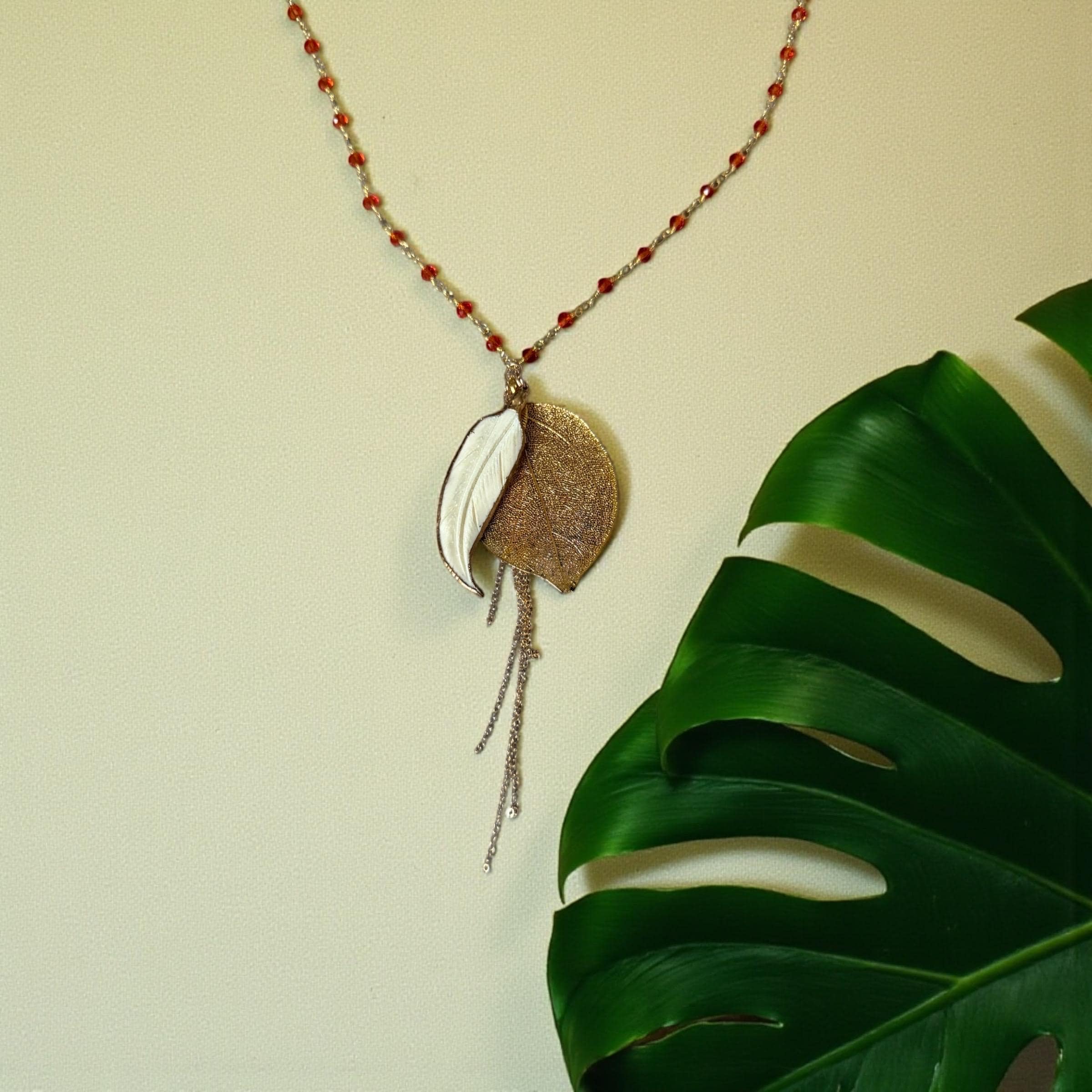 Golden Solstice Leaf Pendant