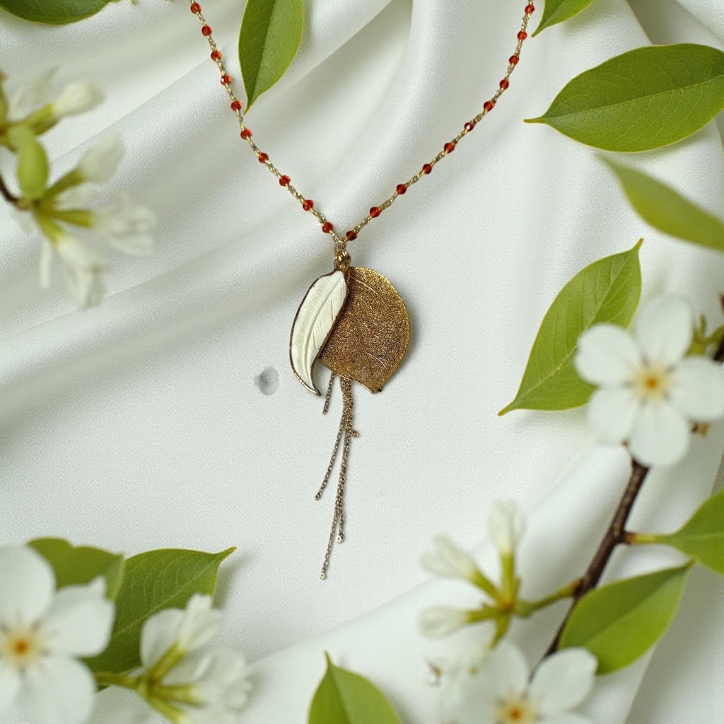 Golden Solstice Leaf Pendant