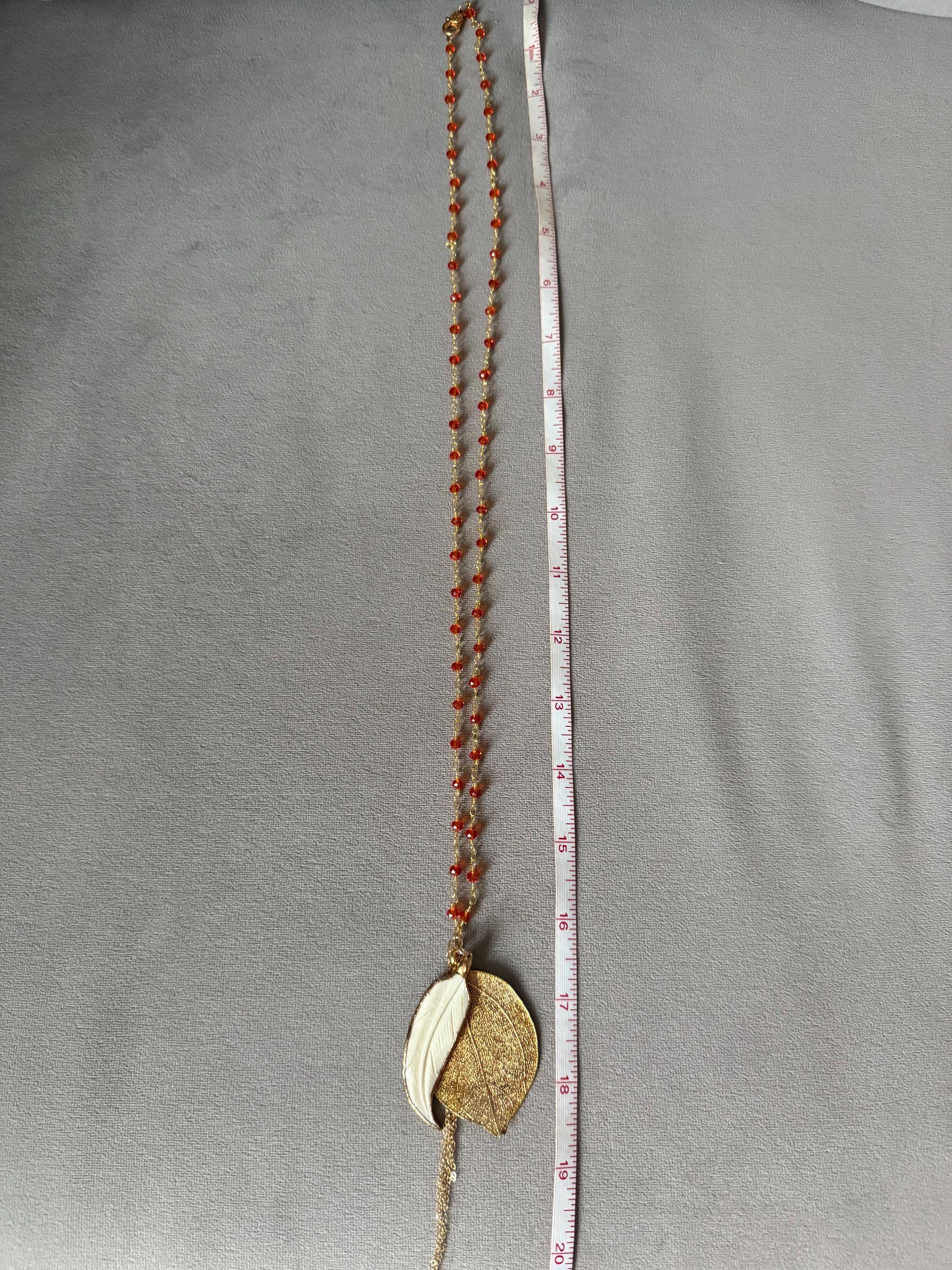 Golden Solstice Leaf Pendant