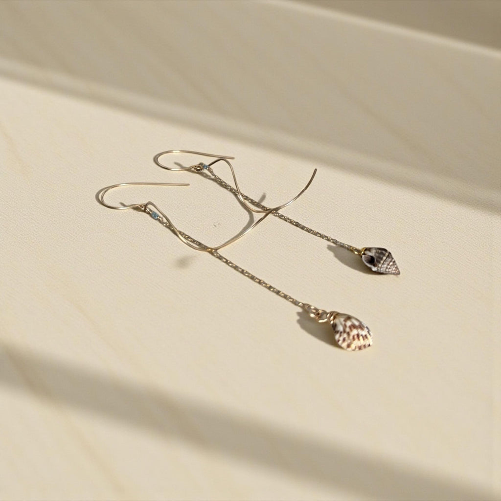 Sculpted Golden Tide Shell Earrings