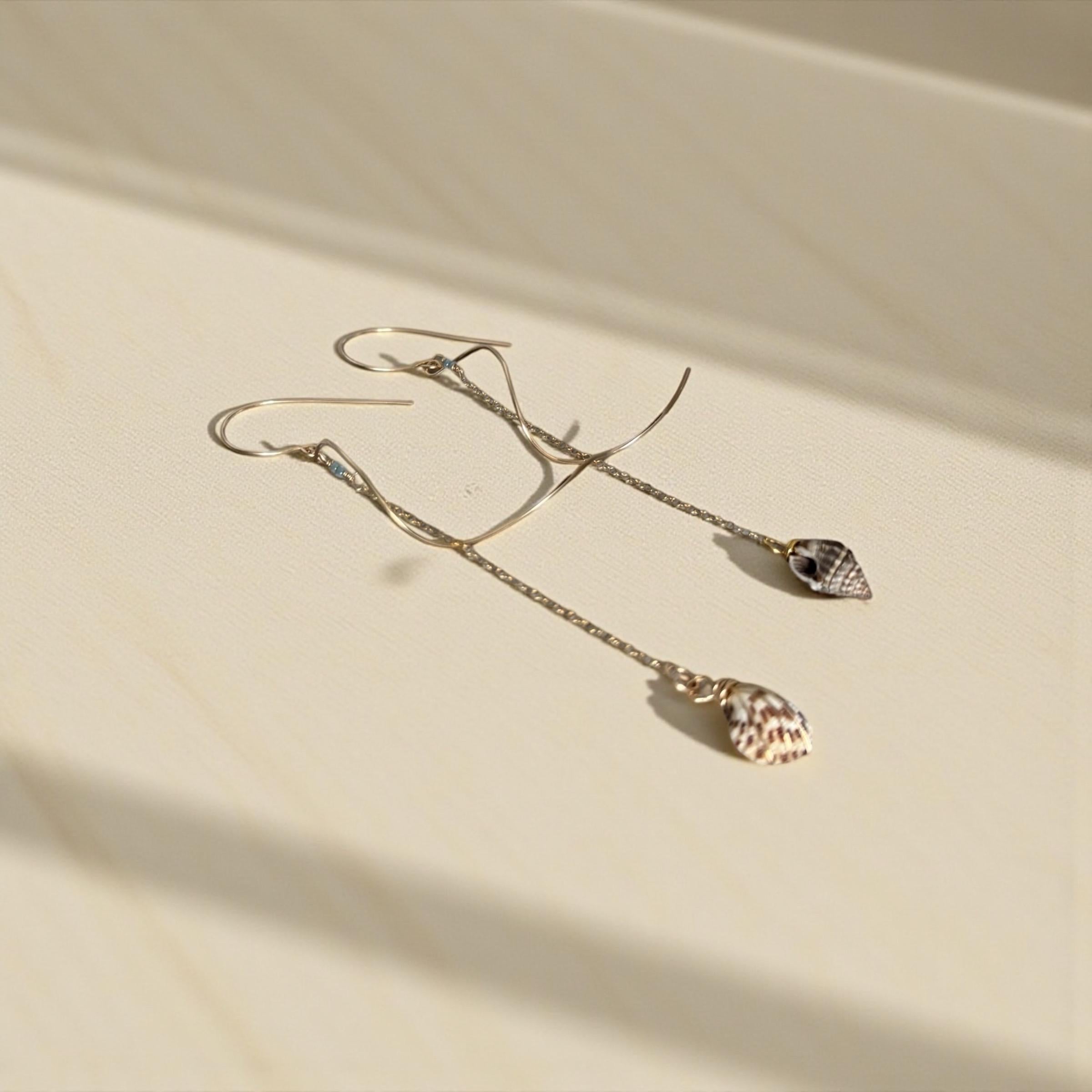 Sculpted Golden Tide Shell Earrings