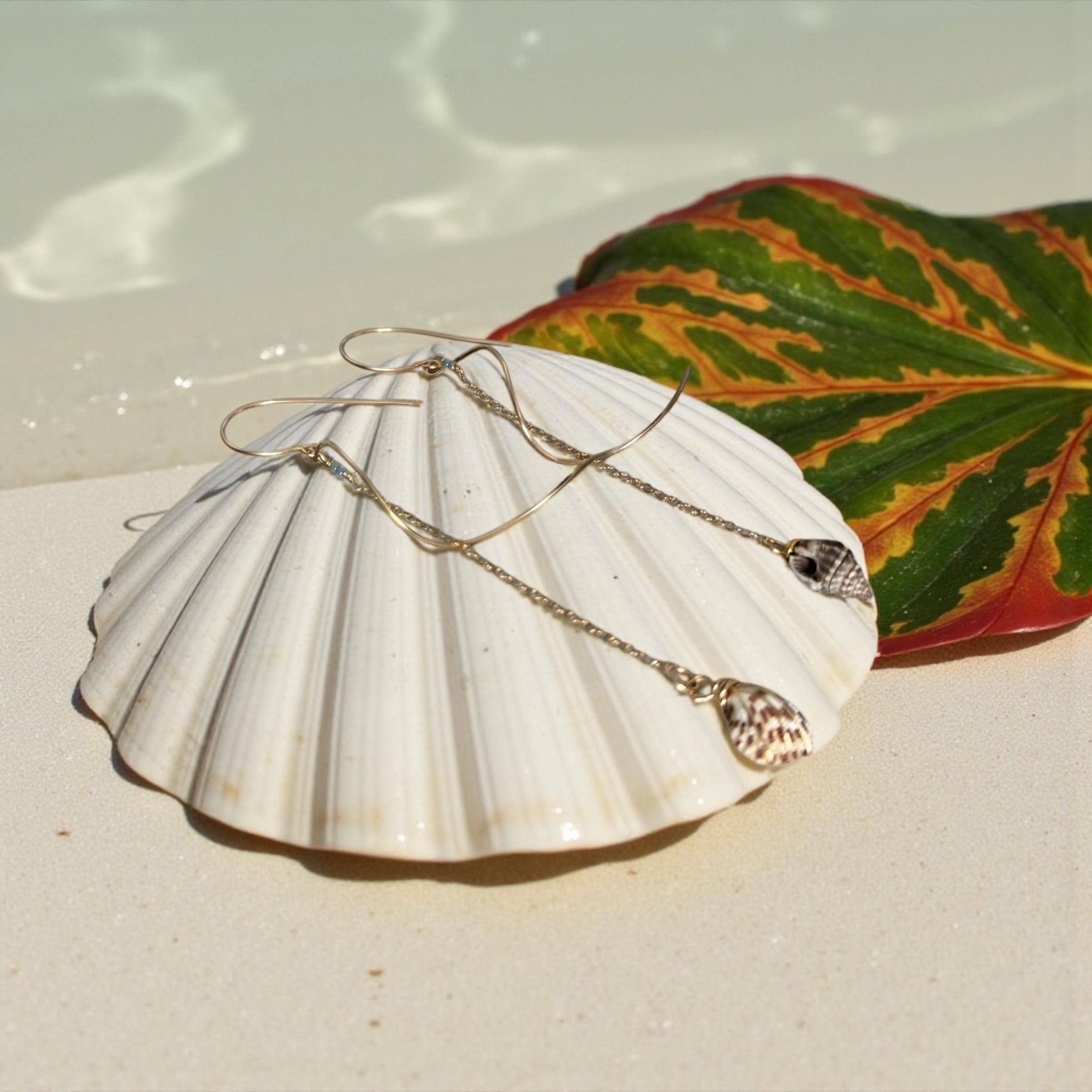 Sculpted Golden Tide Shell Earrings