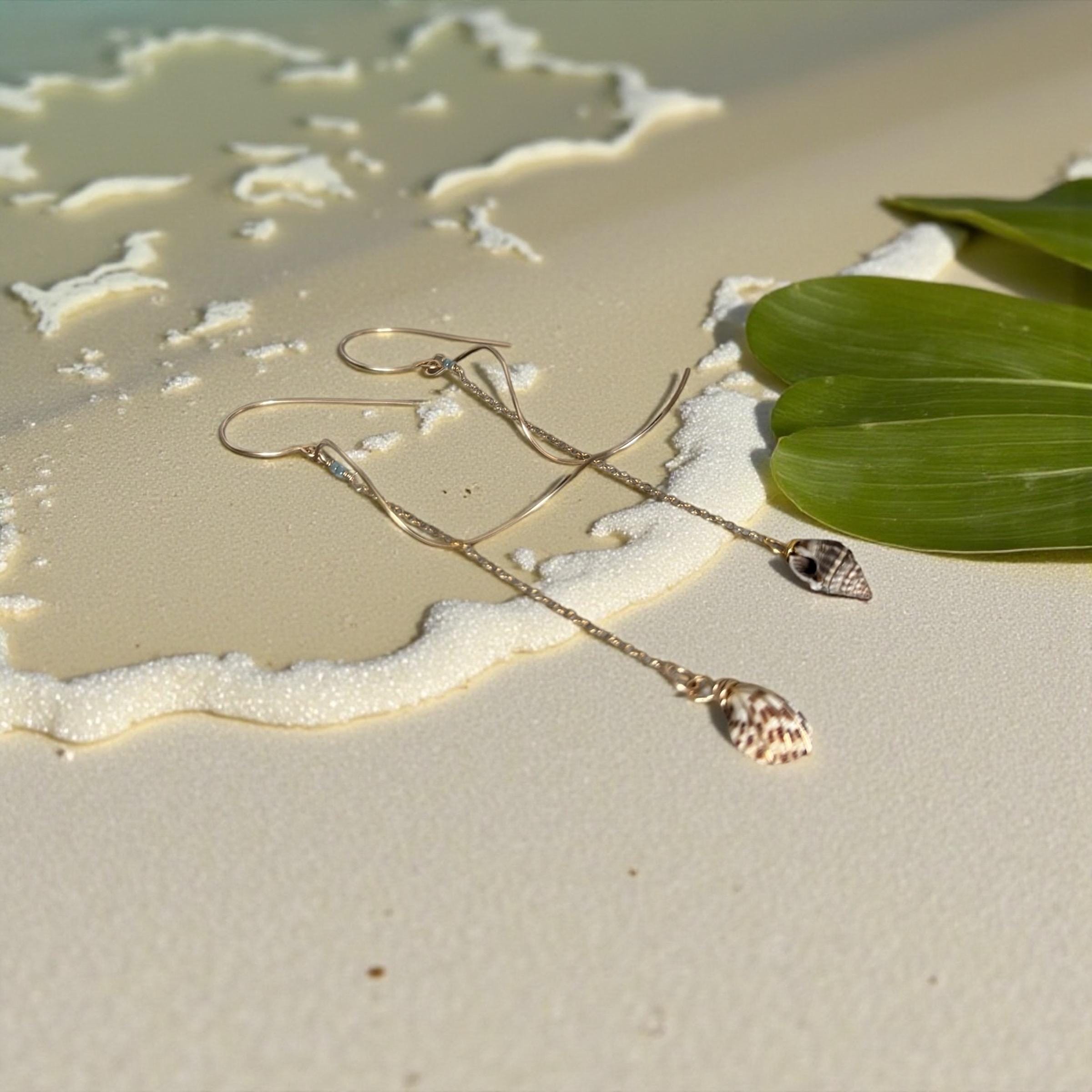 Sculpted Golden Tide Shell Earrings