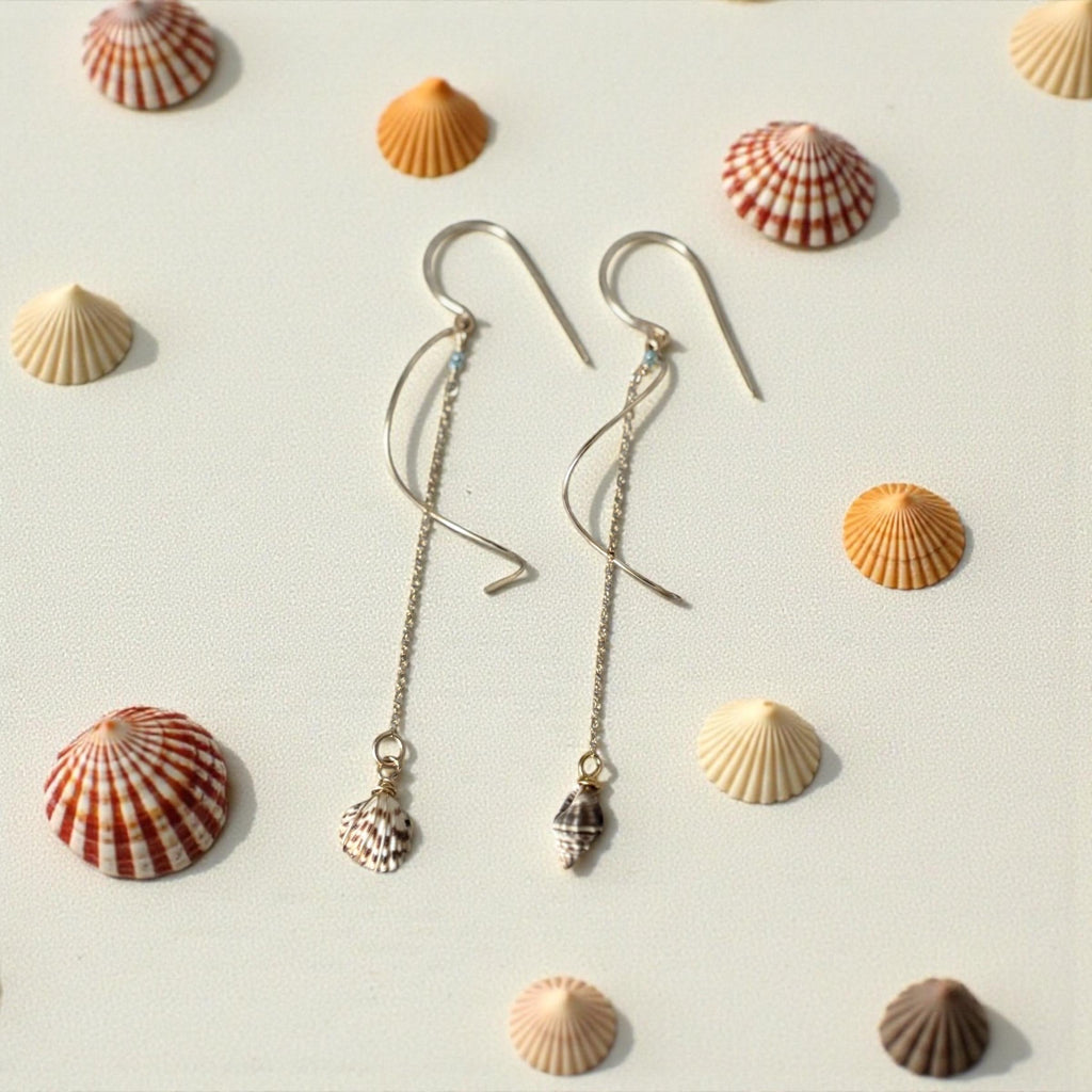 Sculpted Golden Tide Shell Earrings