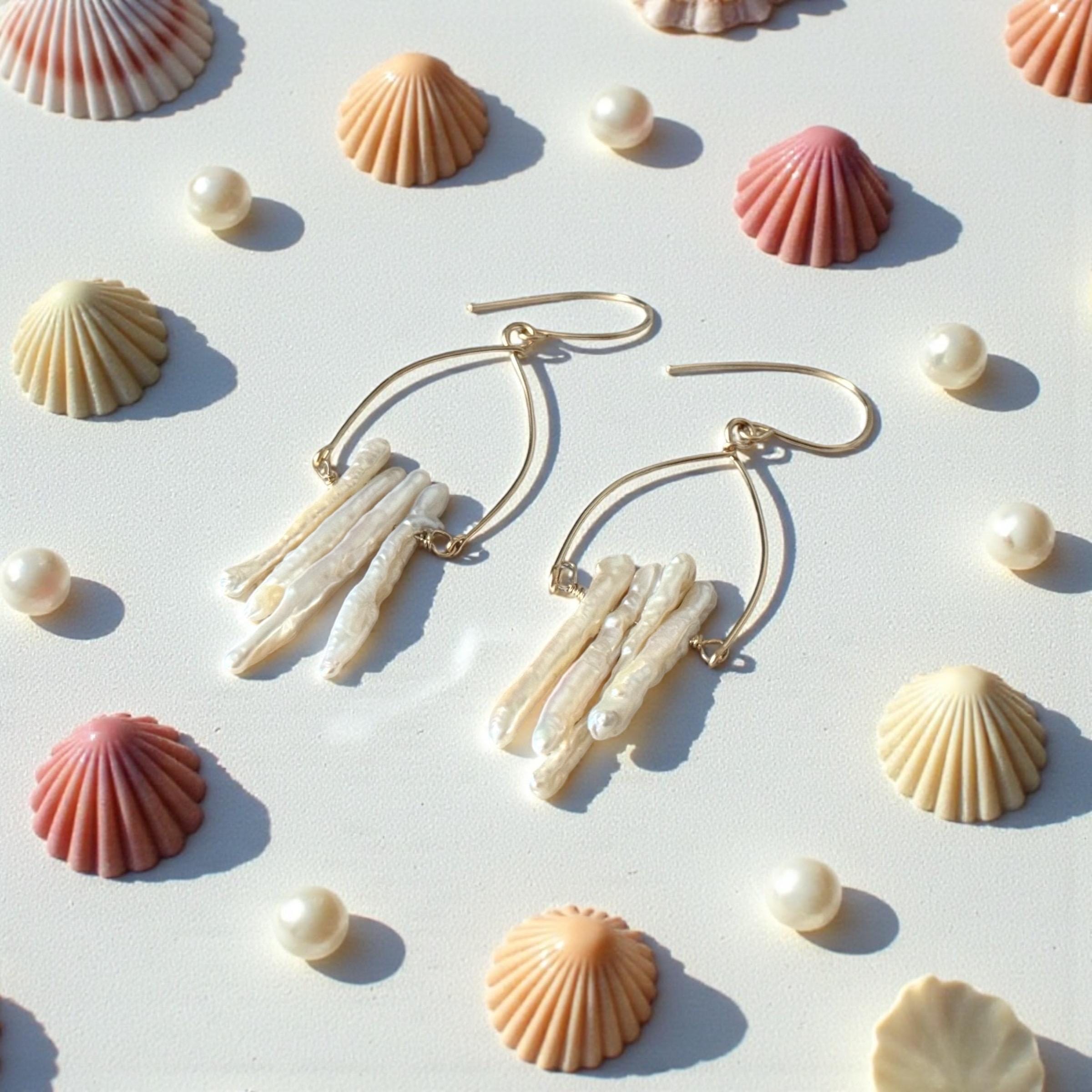 Tidal Luxe Keishi Fringe Earrings