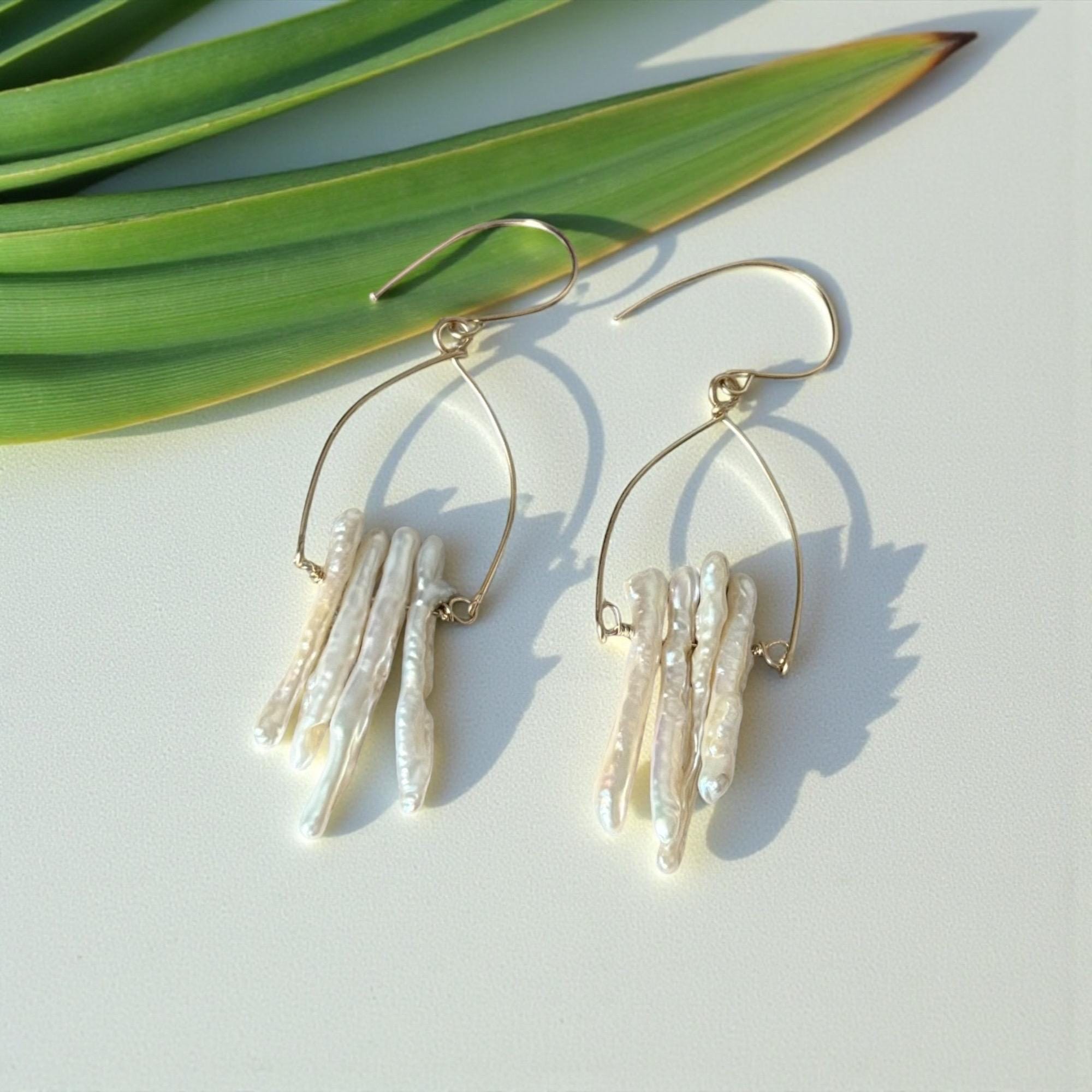 Tidal Luxe Keishi Fringe Earrings