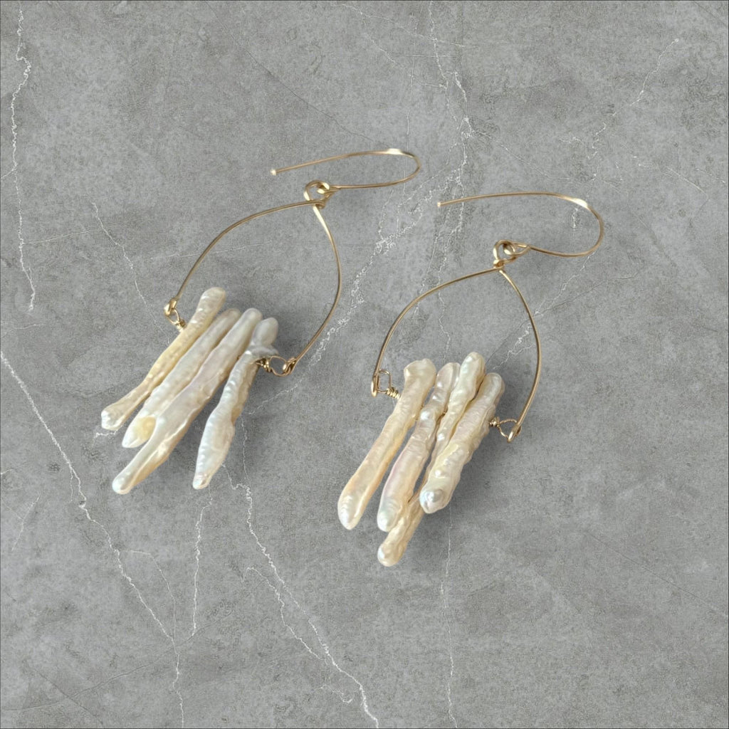 Tidal Luxe Keishi Fringe Earrings