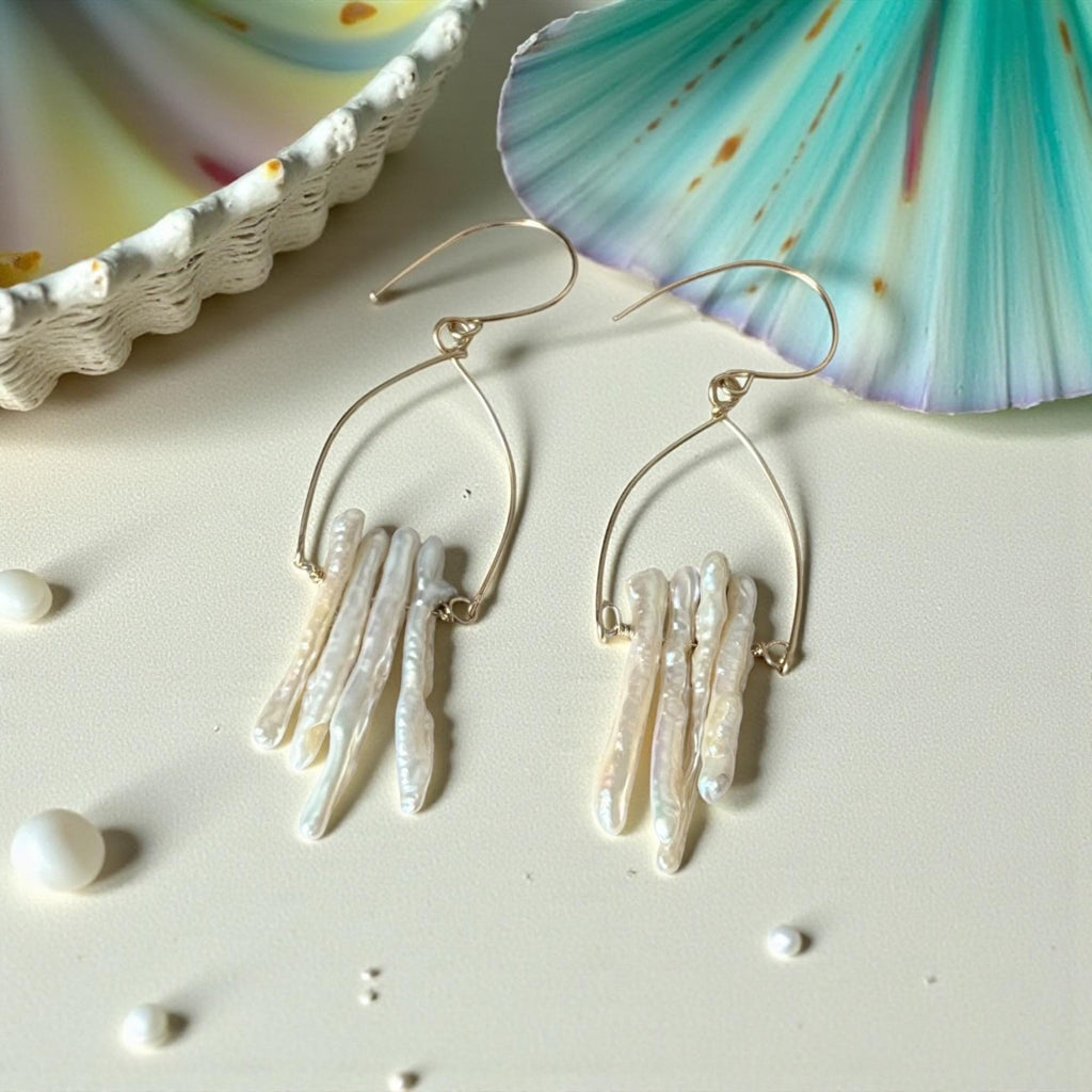 Tidal Luxe Keishi Fringe Earrings