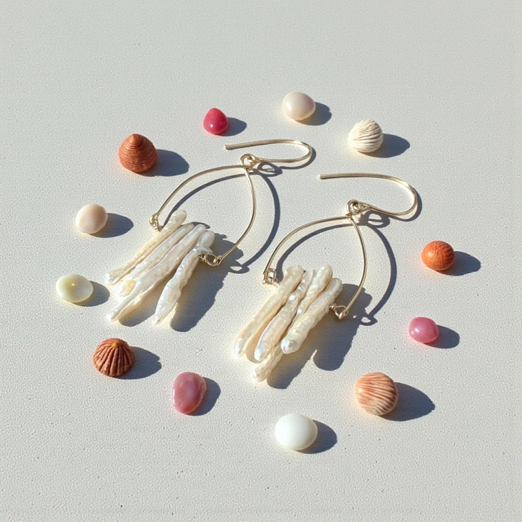 Tidal Luxe Keishi Fringe Earrings