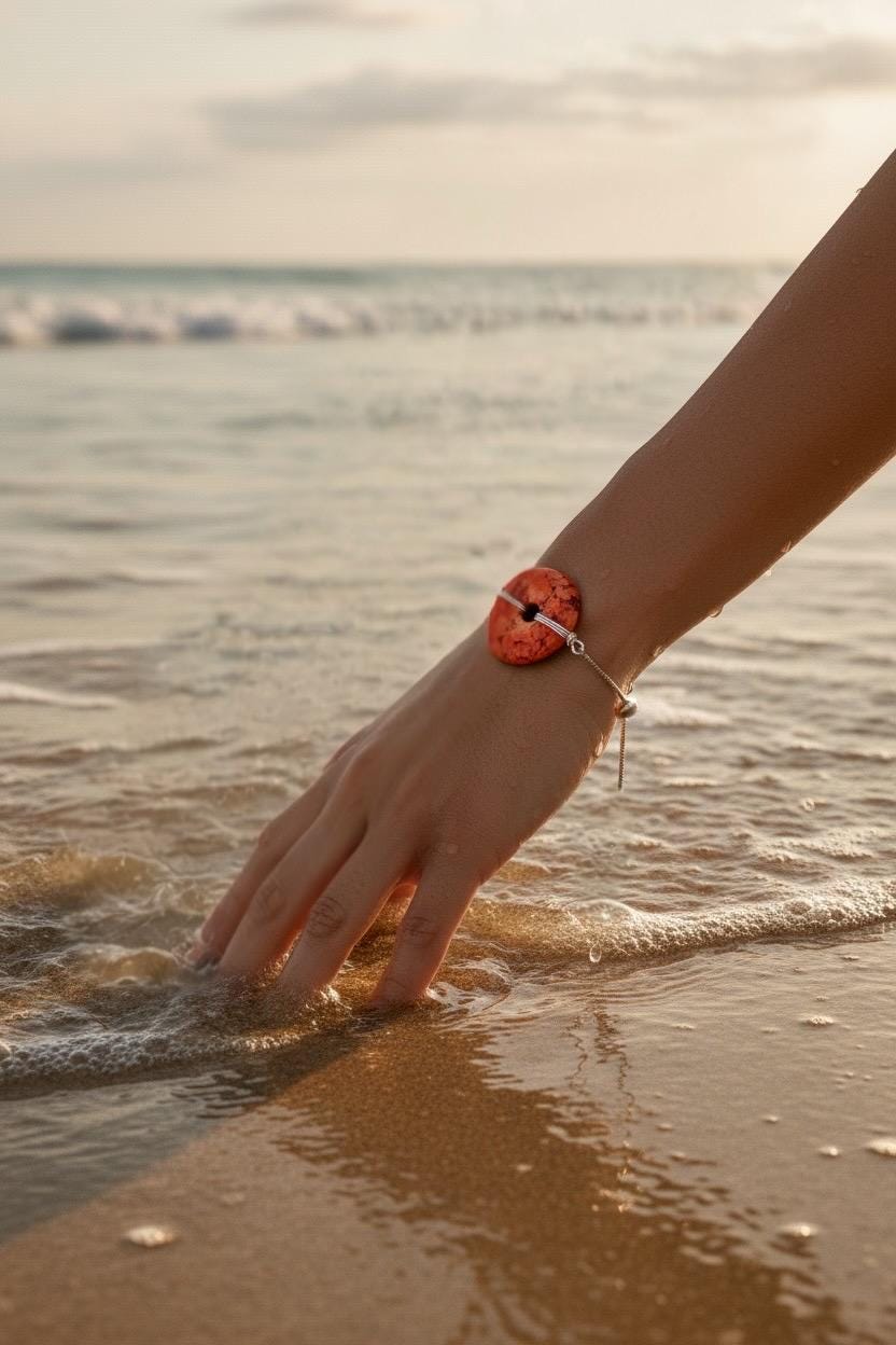 Fiery Solstice Donut Gem Bolo Bracelet