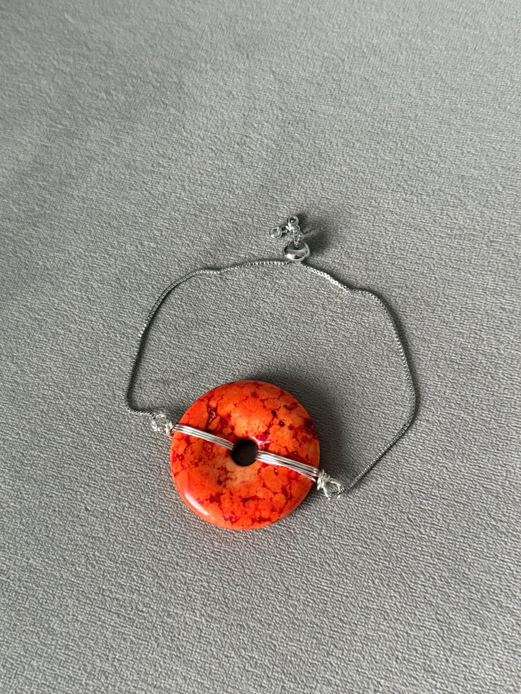 Fiery Solstice Donut Gem Bolo Bracelet