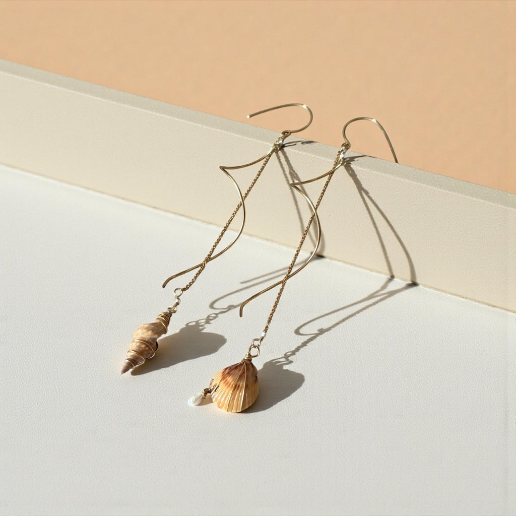 Golden Tides Asymmetrical Shell Drops