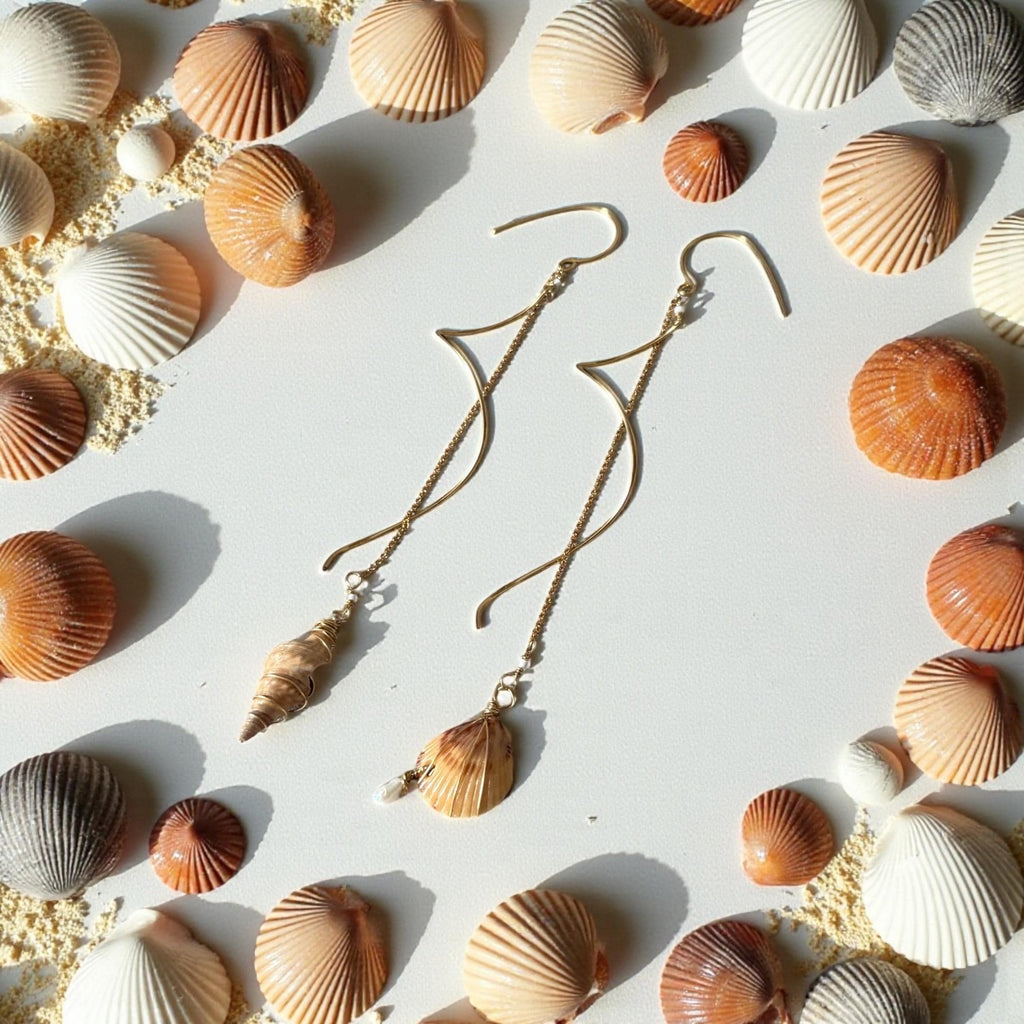 Golden Tides Asymmetrical Shell Drops