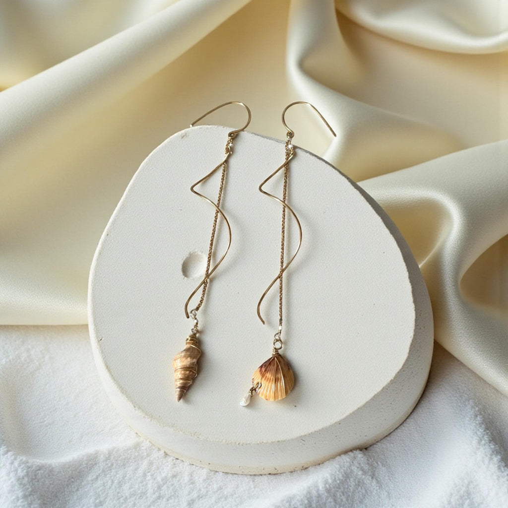 Golden Tides Asymmetrical Shell Drops