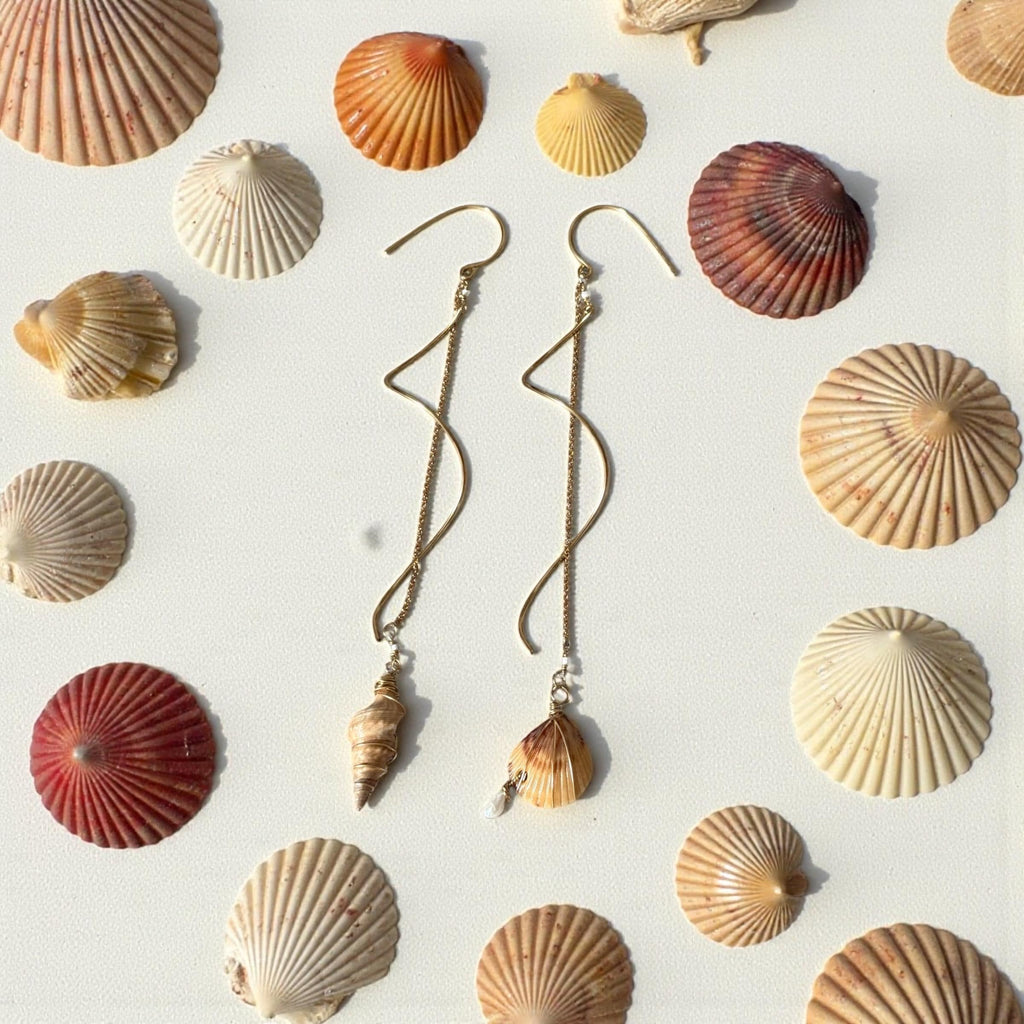 Golden Tides Asymmetrical Shell Drops