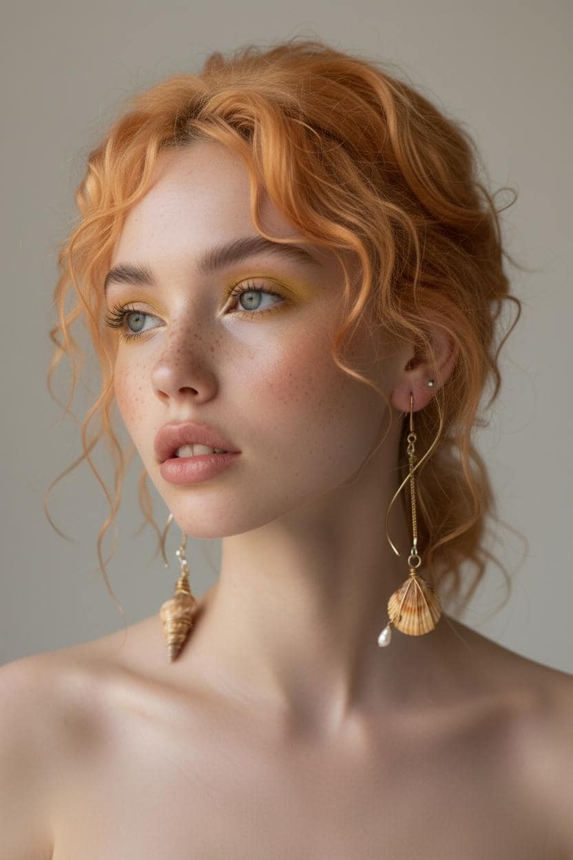 Golden Tides Asymmetrical Shell Drops