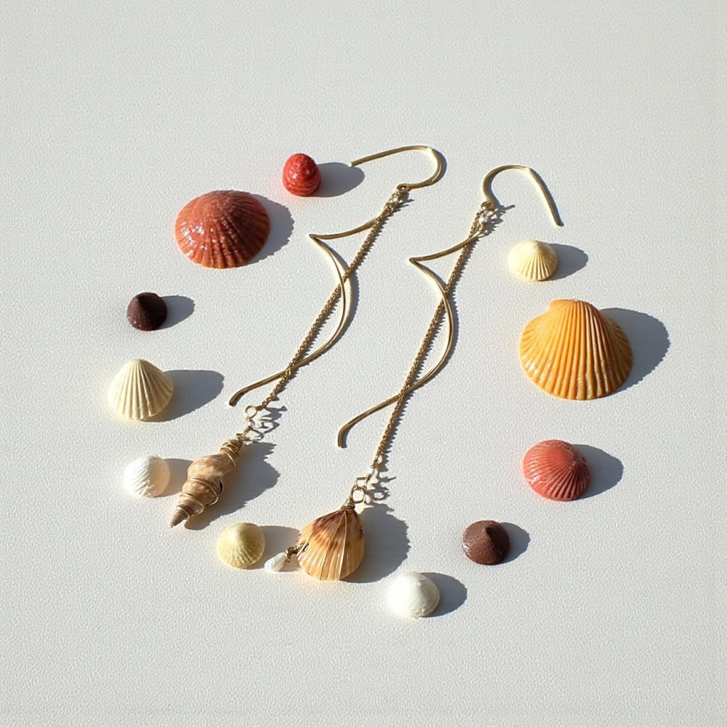 Golden Tides Asymmetrical Shell Drops