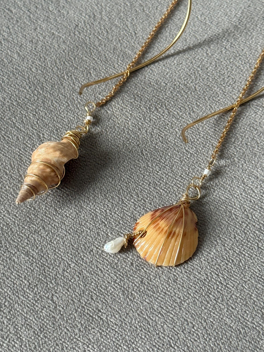 Golden Tides Asymmetrical Shell Drops