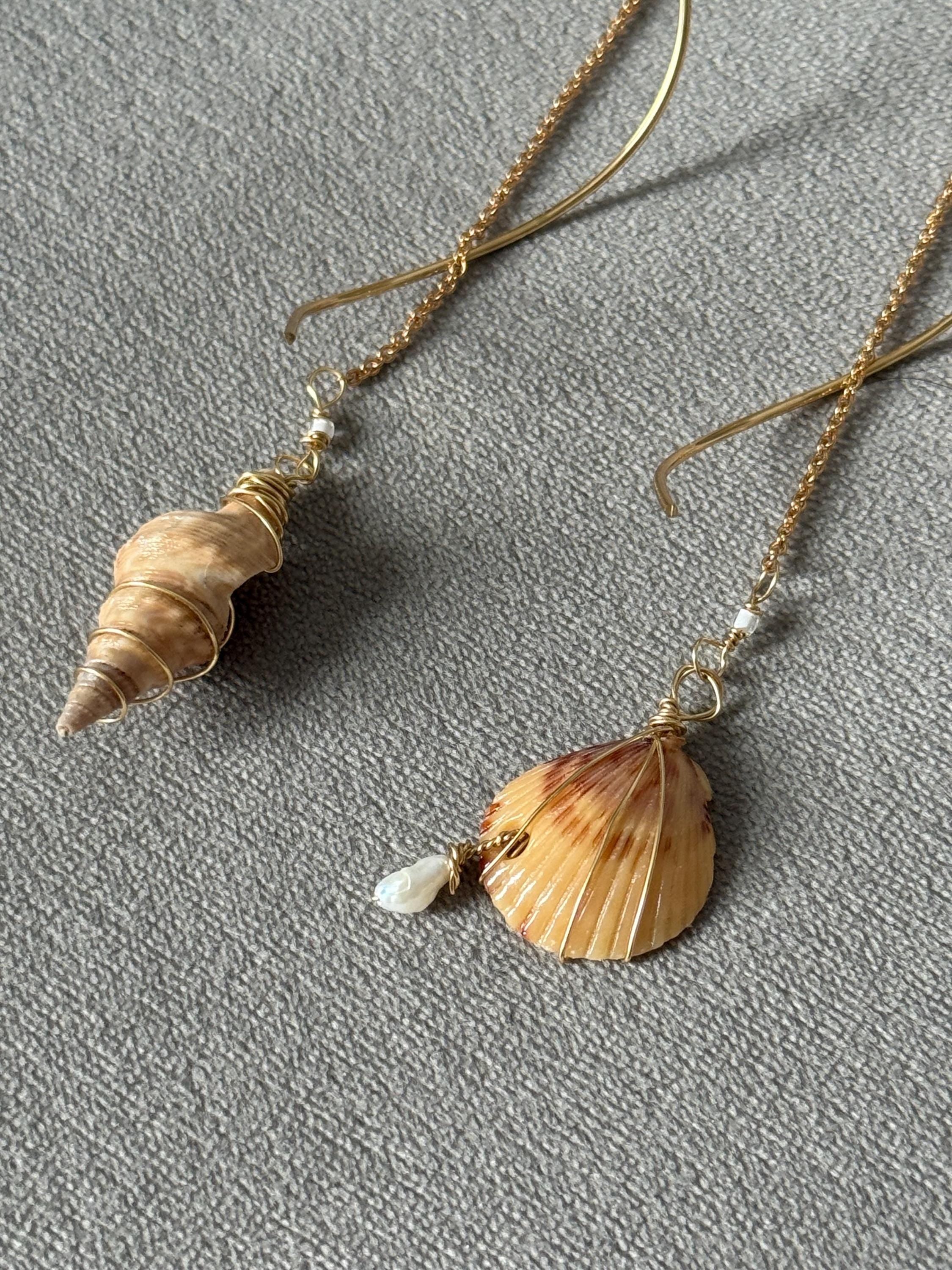 Golden Tides Asymmetrical Shell Drops