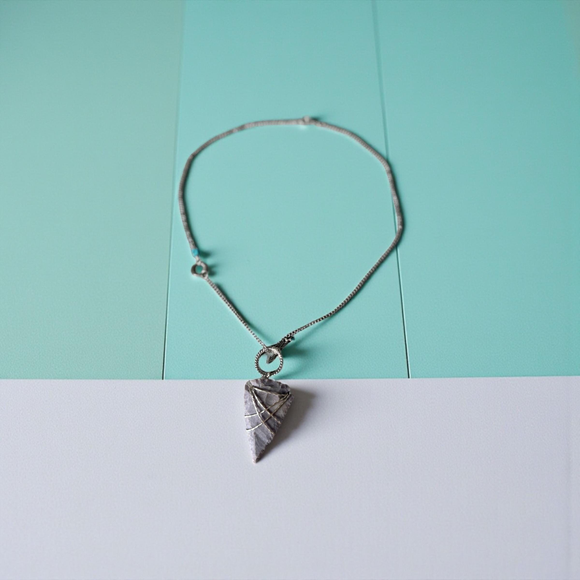 Silver Tide Arrowhead Pendant - Long