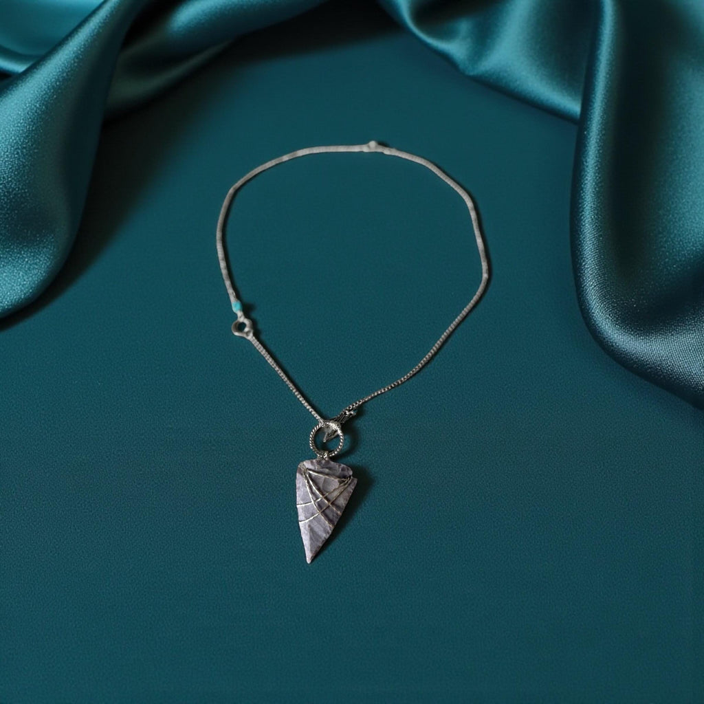 Silver Tide Arrowhead Pendant - Long