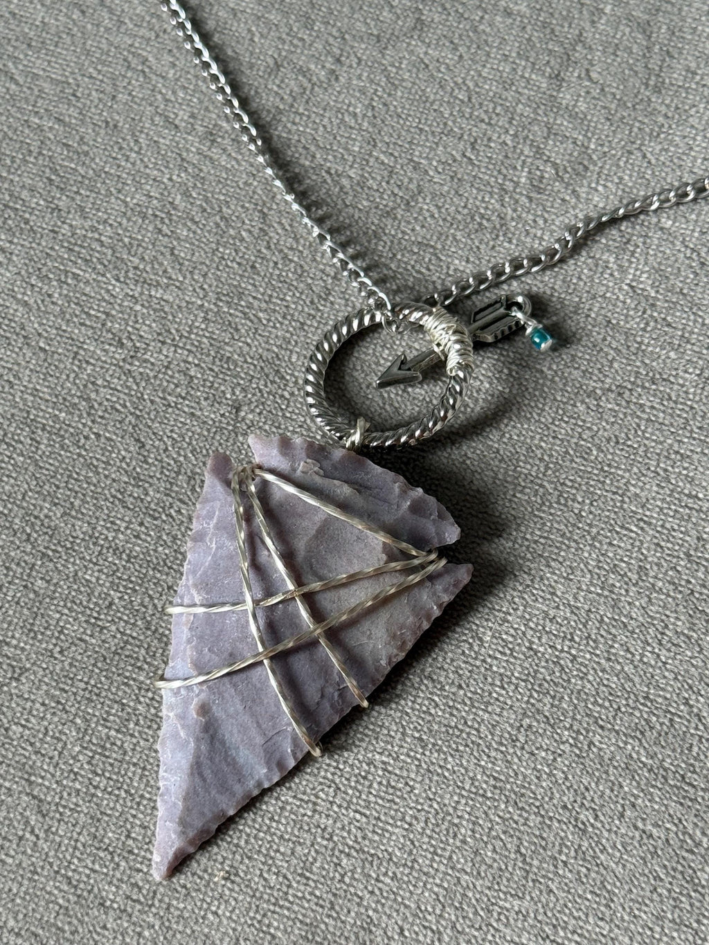 Silver Tide Arrowhead Pendant - Long