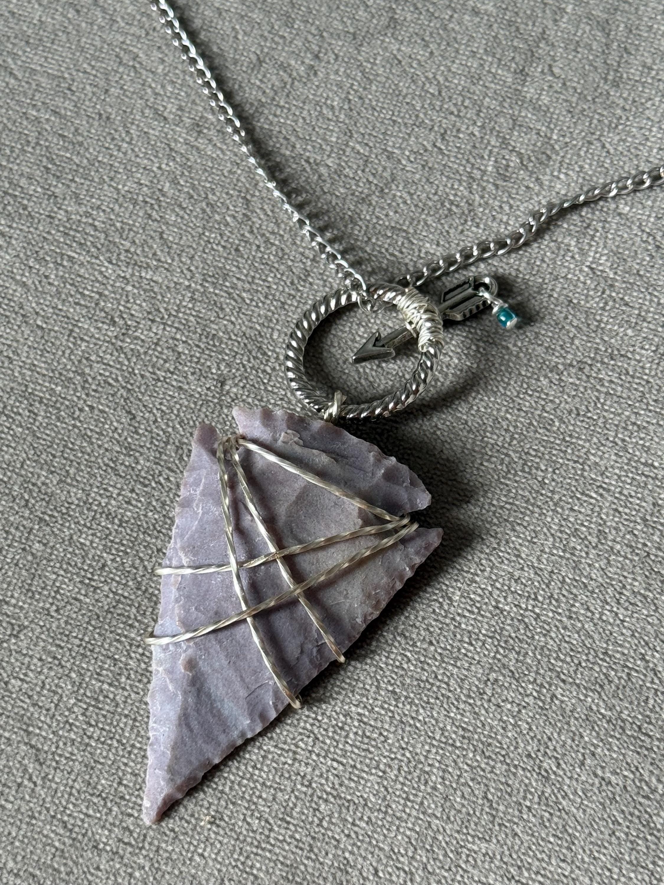 Silver Tide Arrowhead Pendant - Long