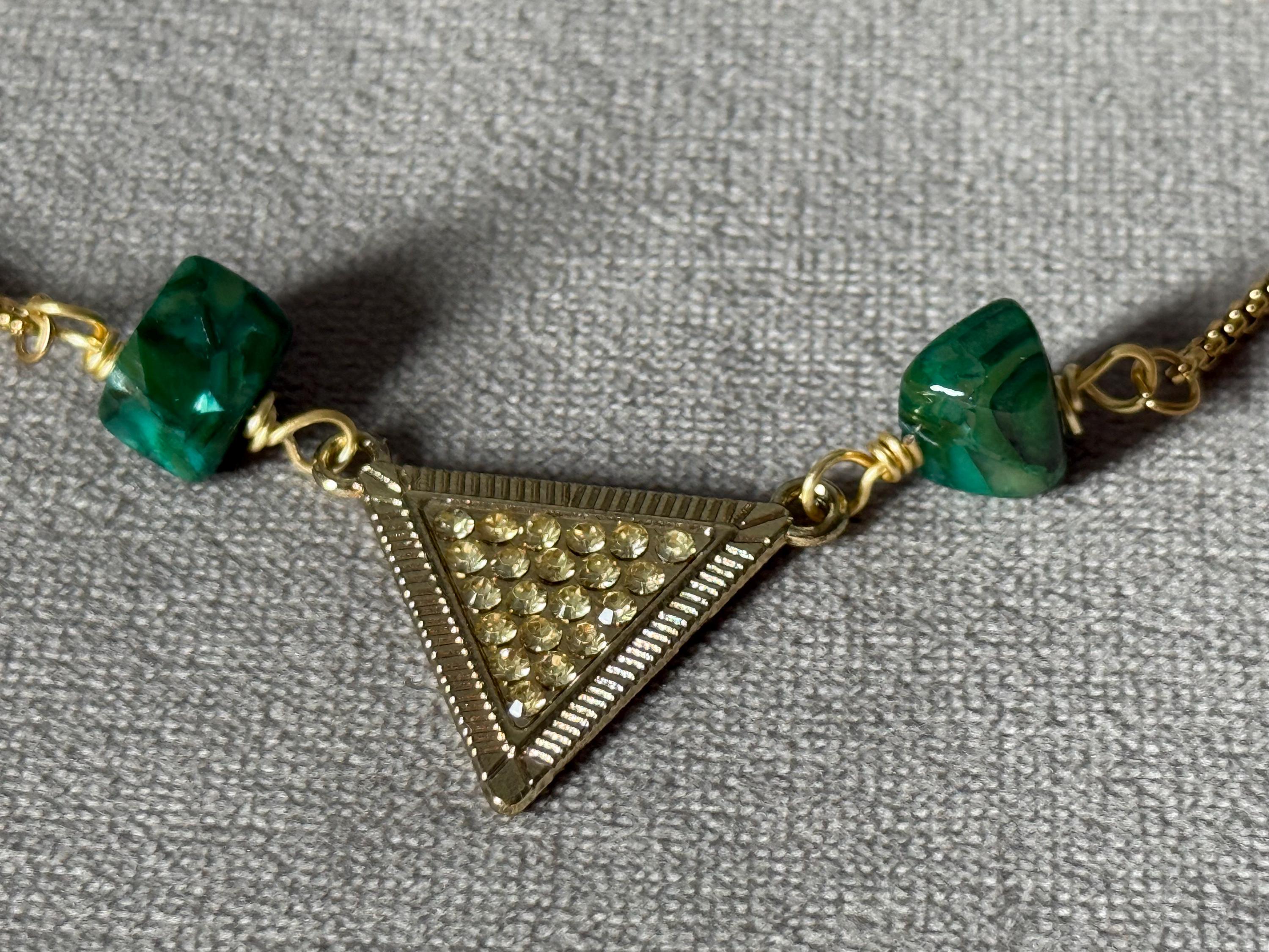 Emerald Equinox Triangle Bolo Bracelet