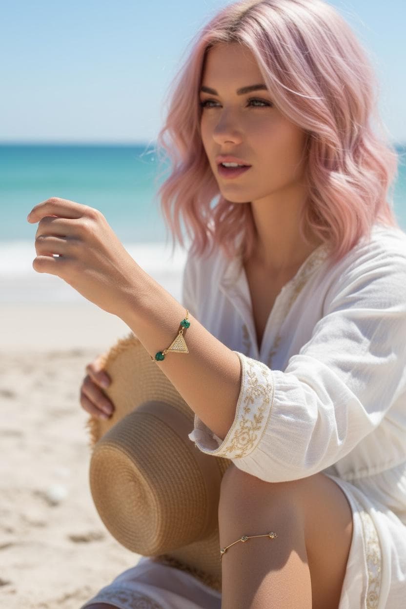 Emerald Equinox Triangle Bolo Bracelet