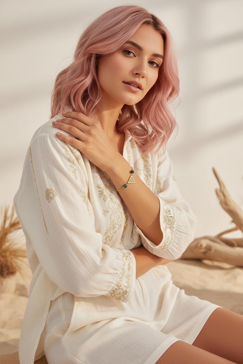 Emerald Equinox Triangle Bolo Bracelet