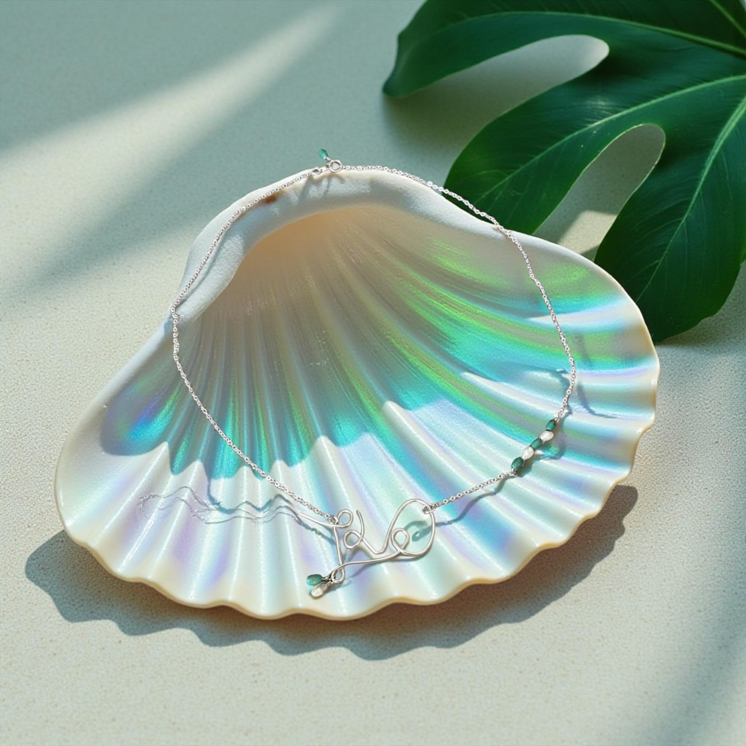 Love Sterling Silver Wire-Art Necklace