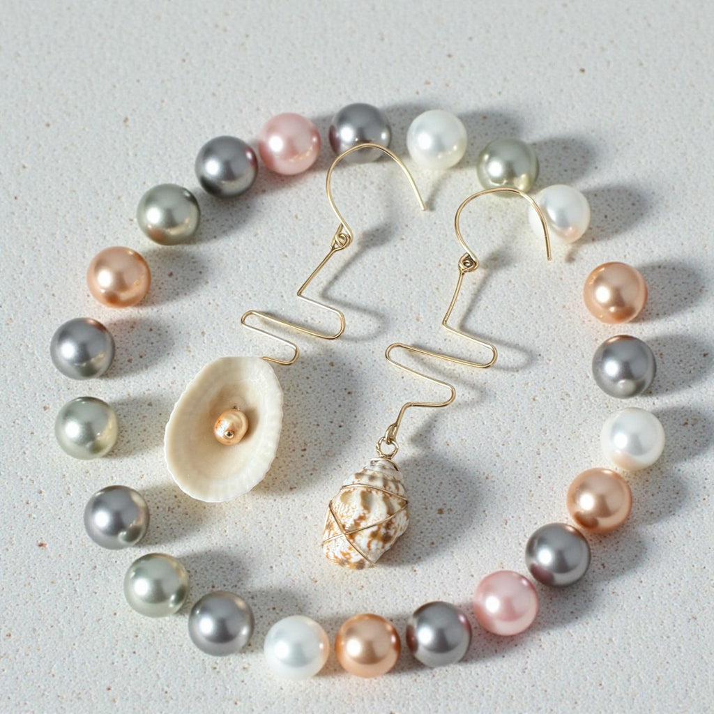 Sculpted Golden Currents Hawaiian Shell Earrings