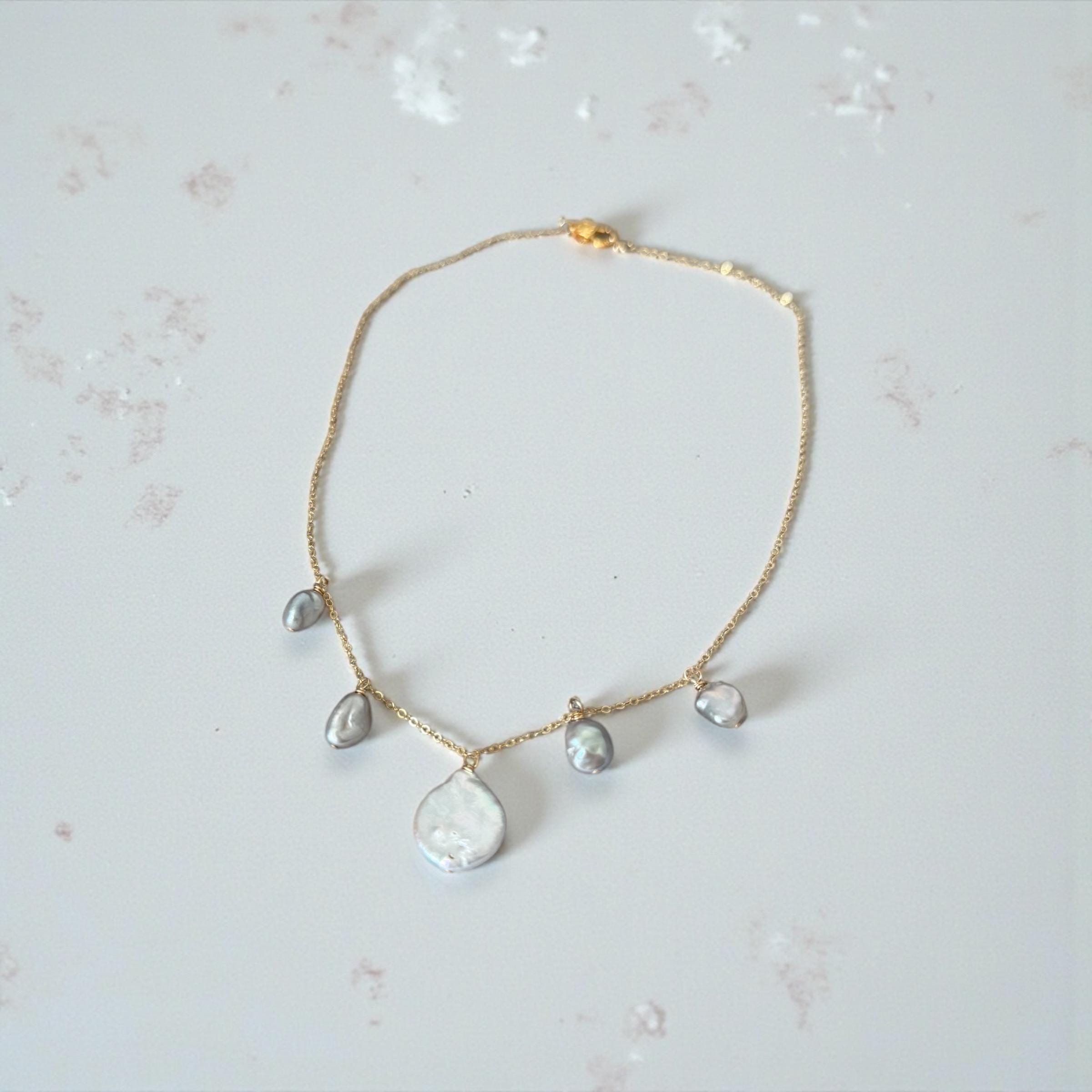 Lunar Tides Baroque Pearl Drop Necklace