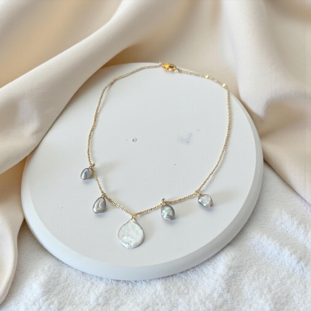 Lunar Tides Baroque Pearl Drop Necklace