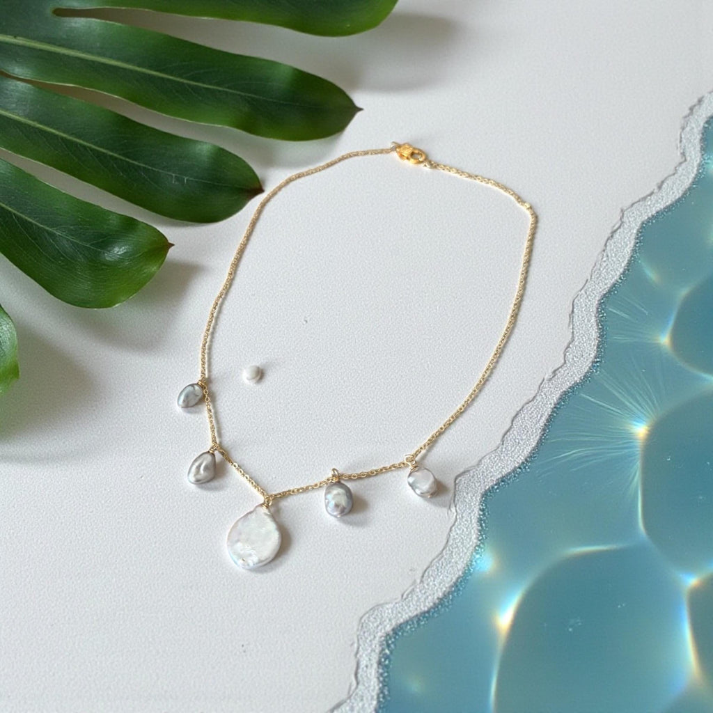 Lunar Tides Baroque Pearl Drop Necklace