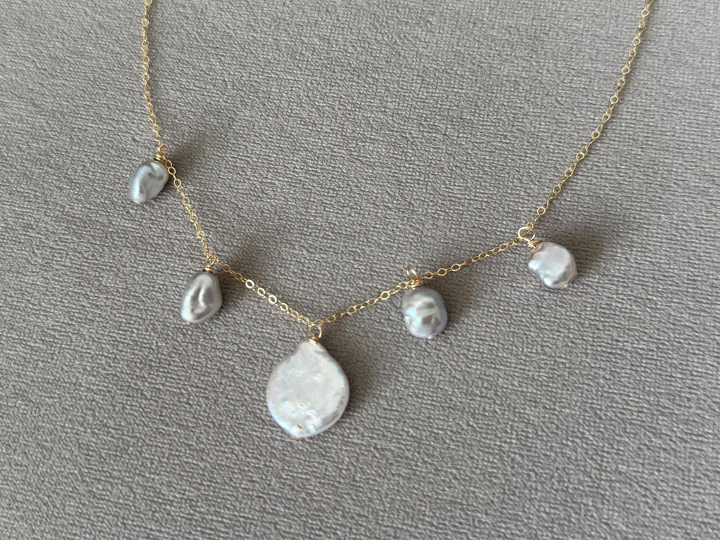 Lunar Tides Baroque Pearl Drop Necklace