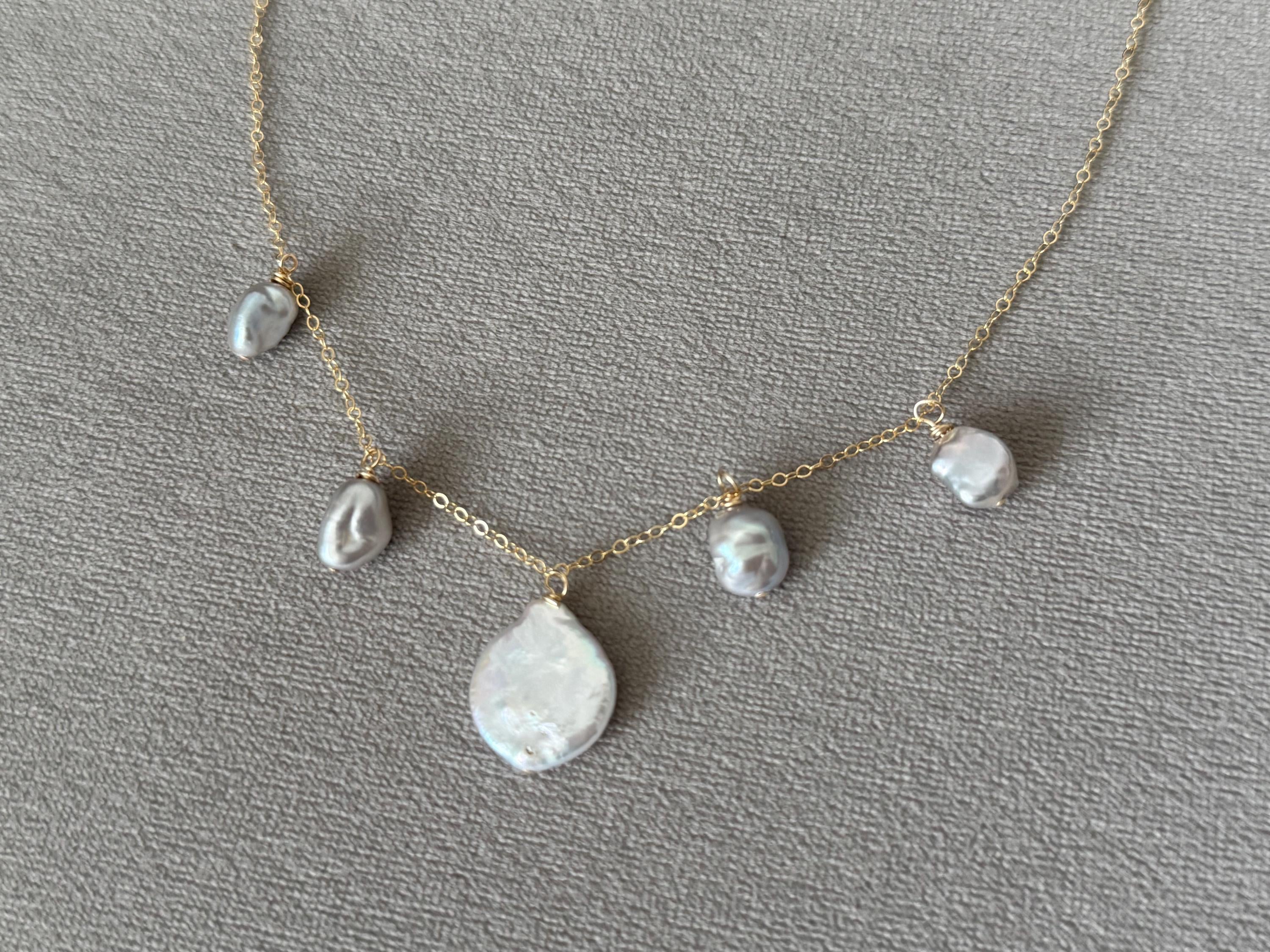 Lunar Tides Baroque Pearl Drop Necklace