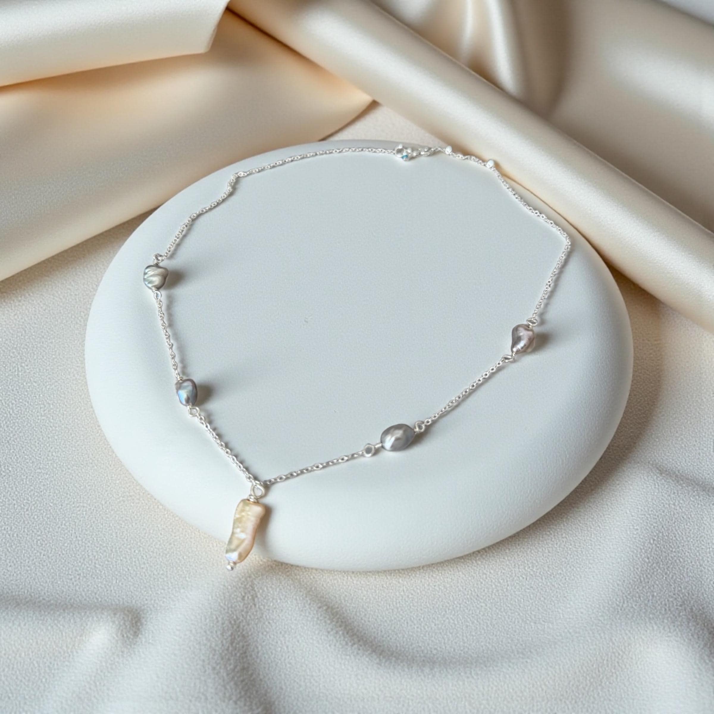 Silver Tide Baroque Pearl Necklace