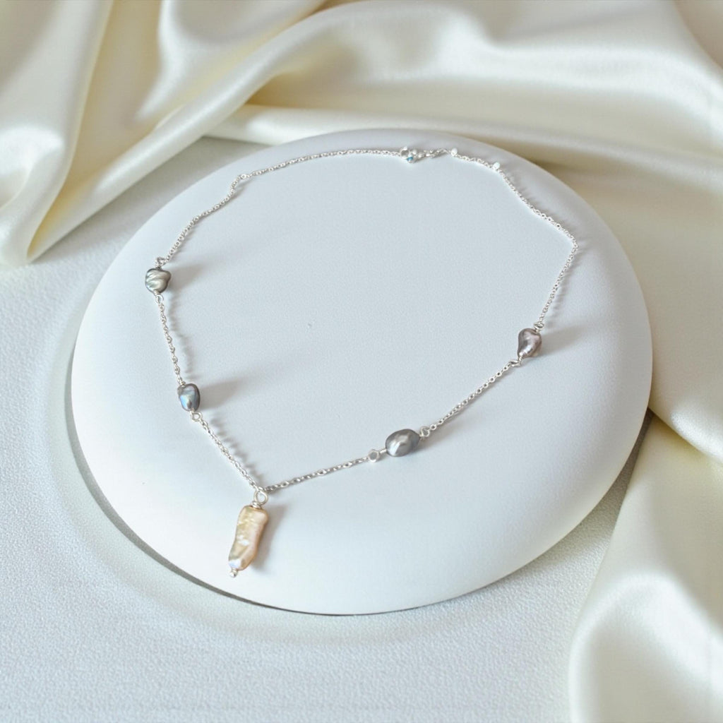 Silver Tide Baroque Pearl Necklace