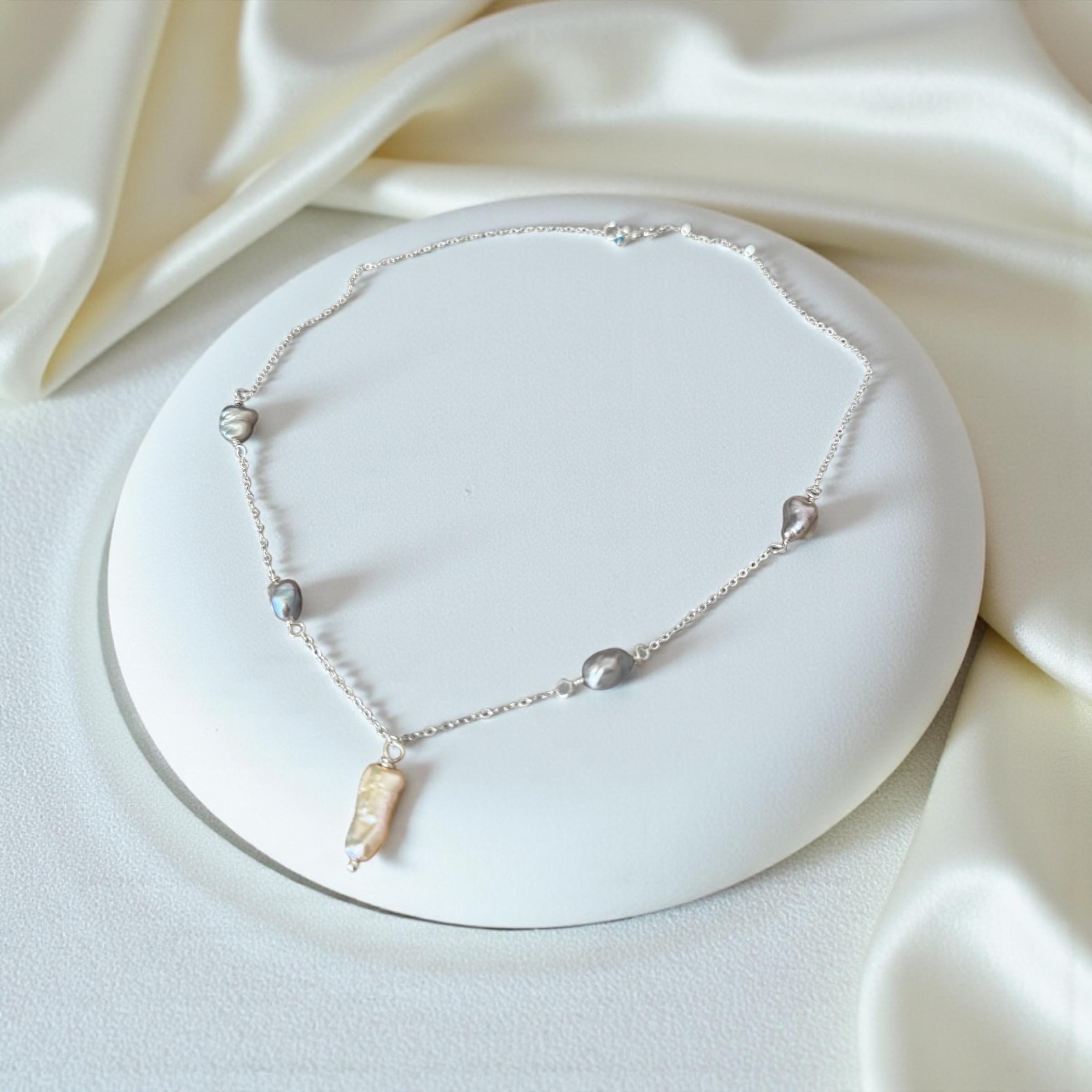 Silver Tide Baroque Pearl Necklace